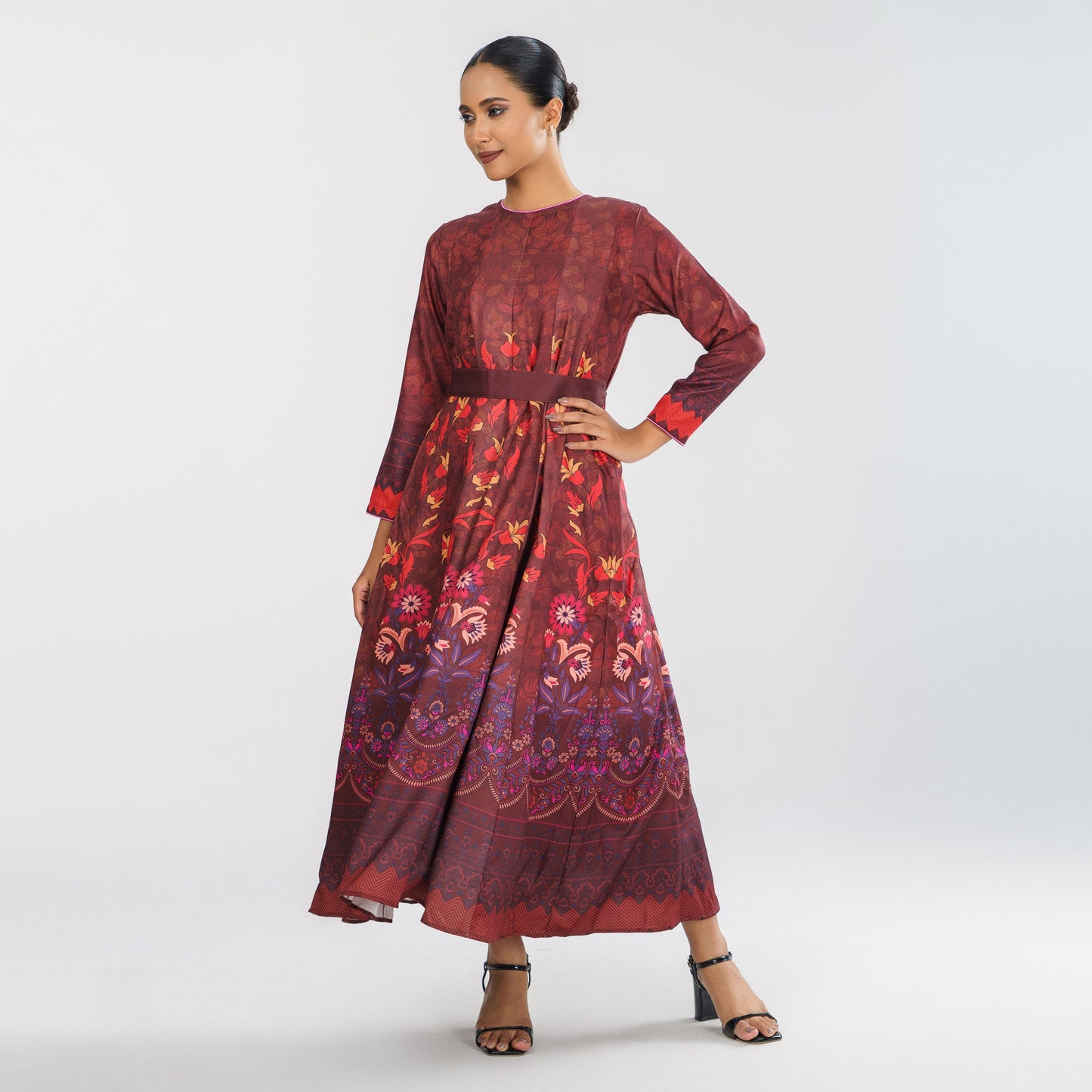 Women's Multicolor Digital Printed Gown