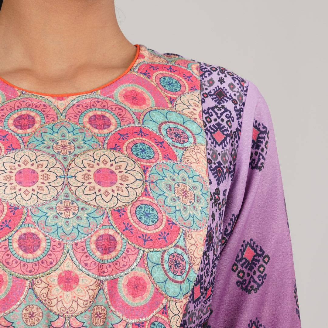 Womens Multi Color Ethnic Gown
