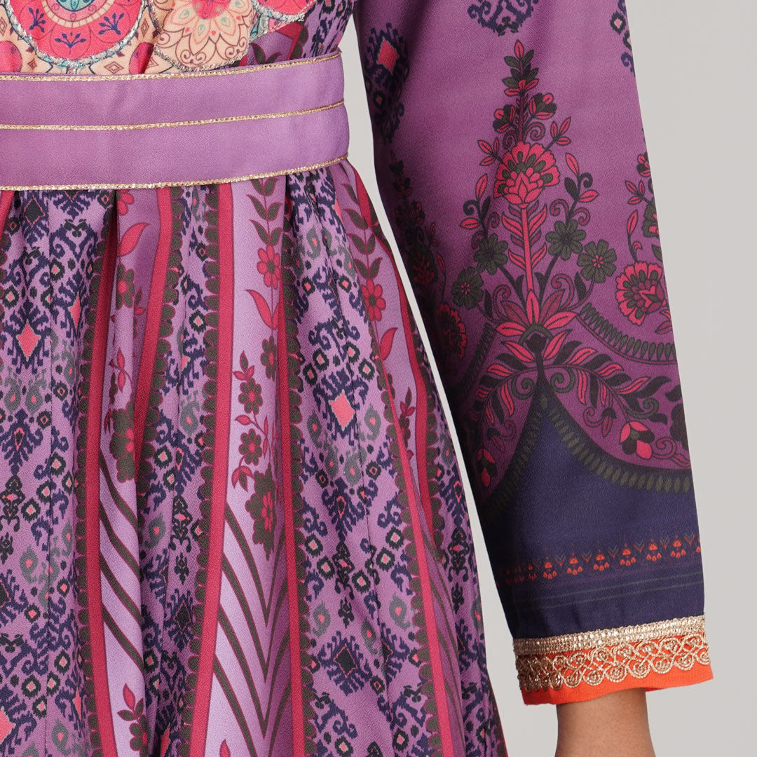 Womens Multi Color Ethnic Gown