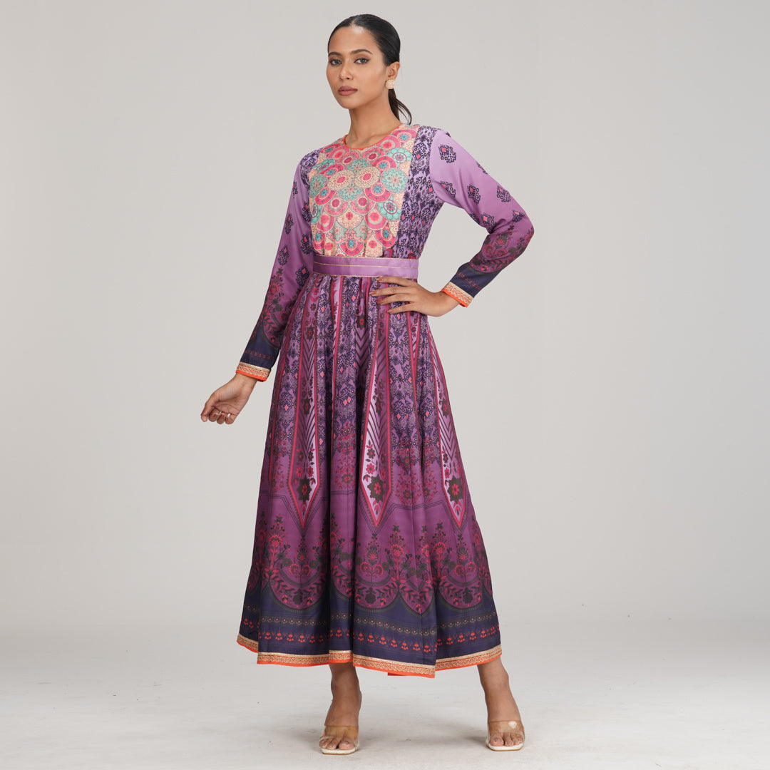 Womens Multi Color Ethnic Gown
