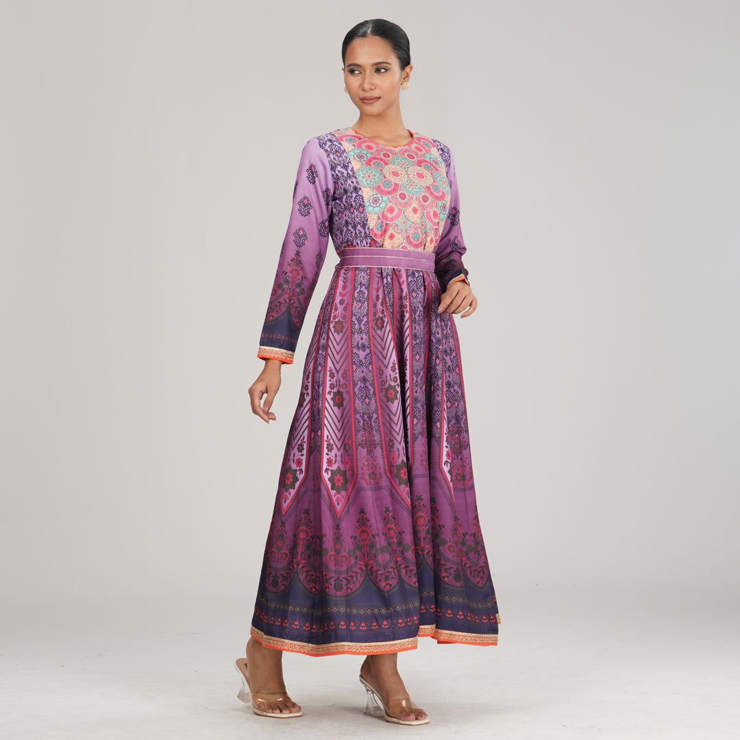 Womens Multi Color Ethnic Gown
