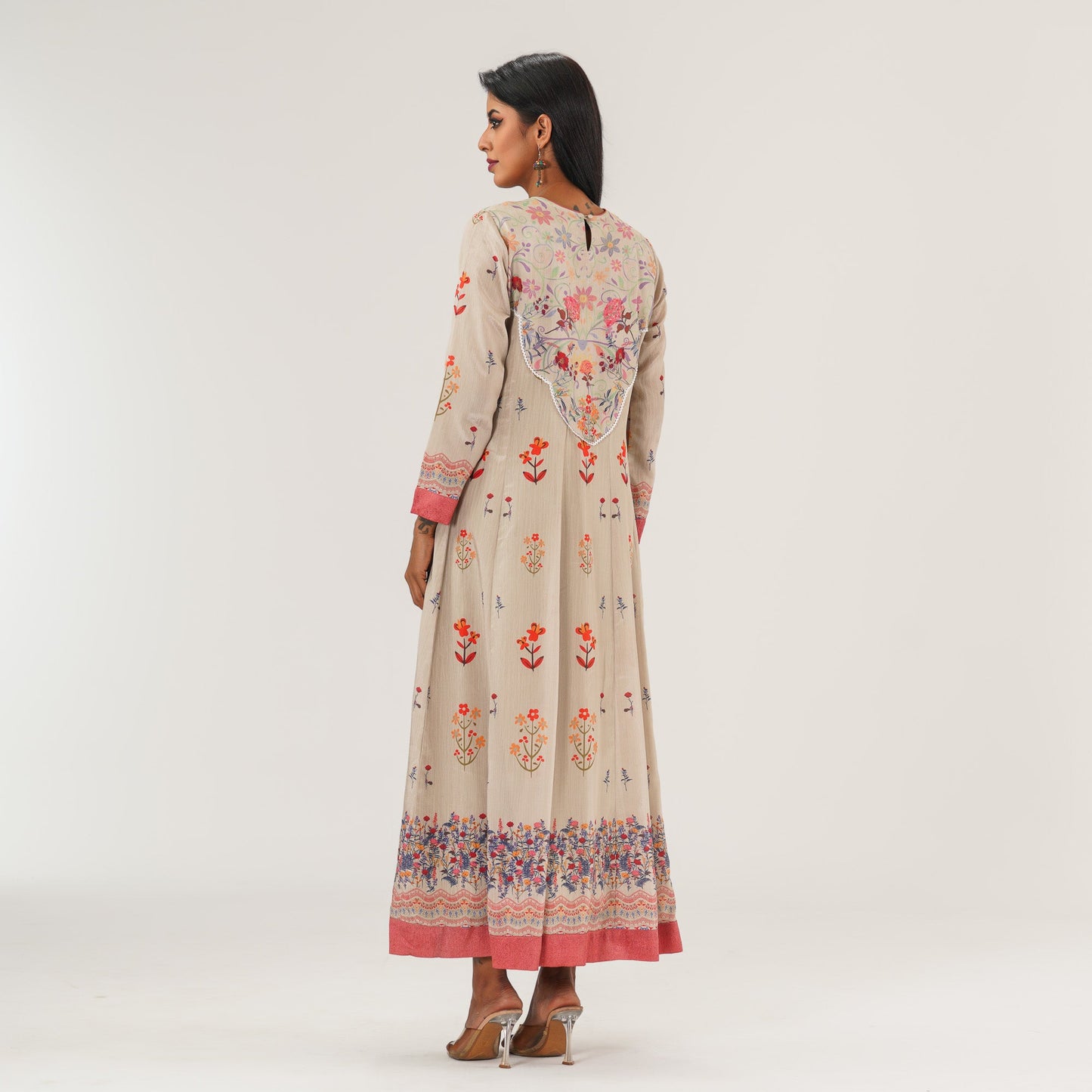 Women Beige Ethnic Gown