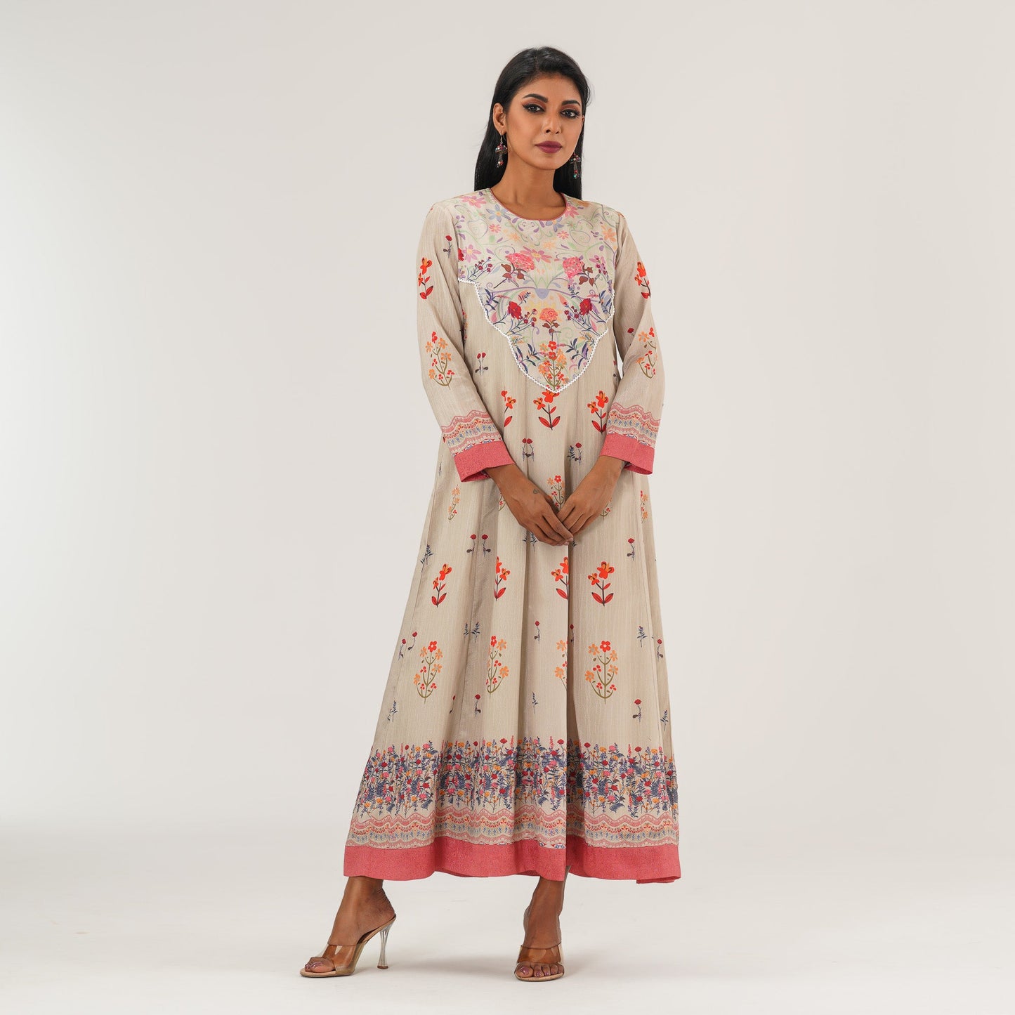Women Beige Ethnic Gown
