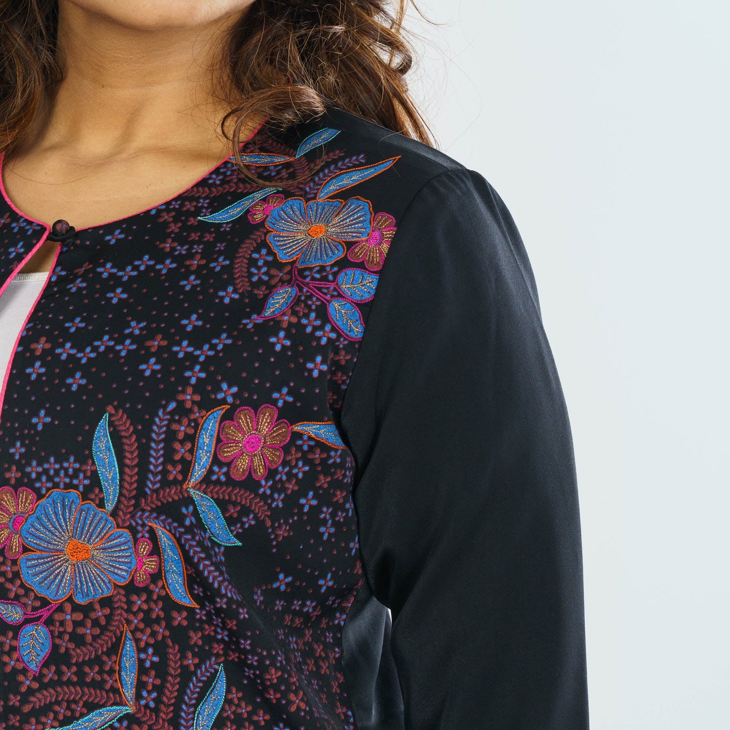 Ethnic Embroidered Silk Jacket