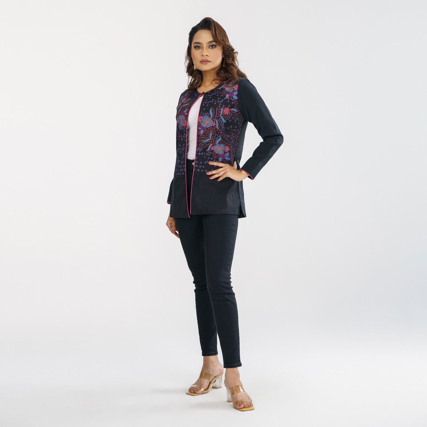 Ethnic Embroidered Silk Jacket