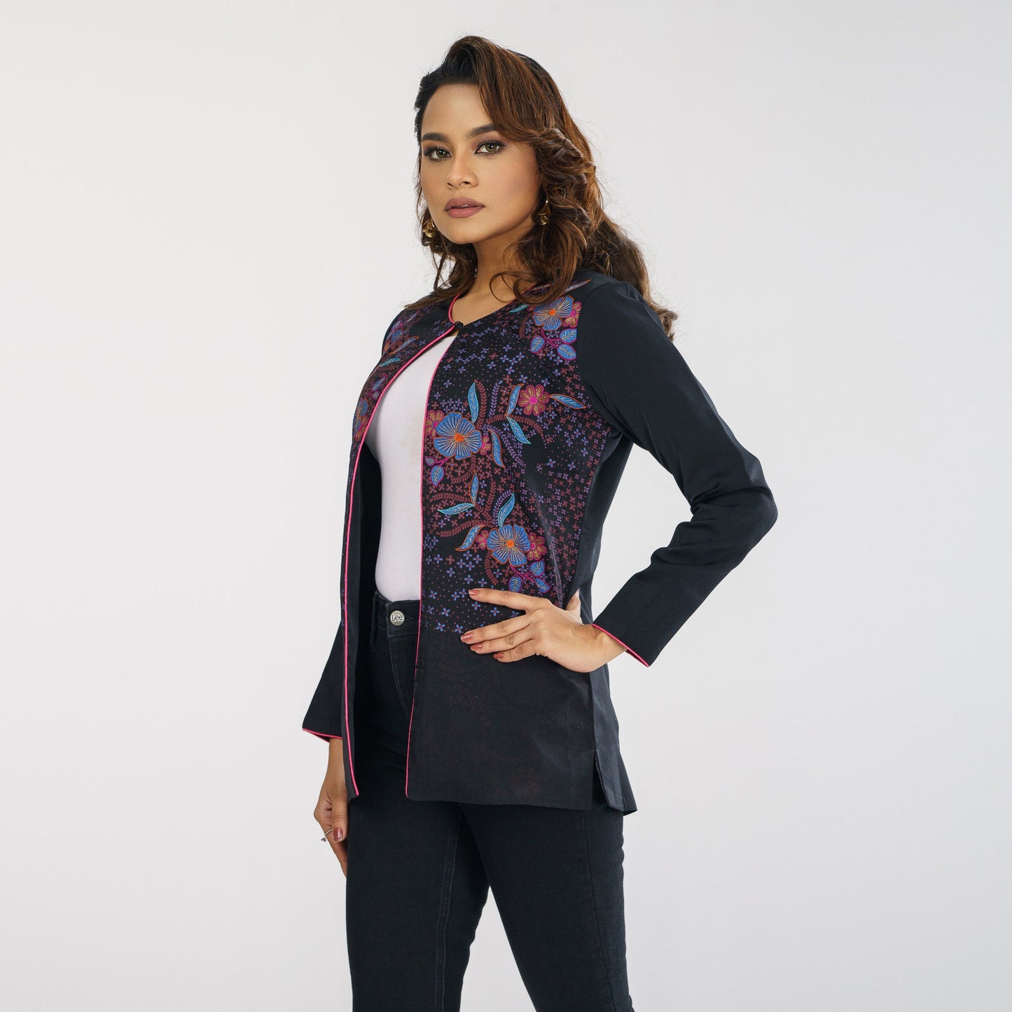 Ethnic Embroidered Silk Jacket
