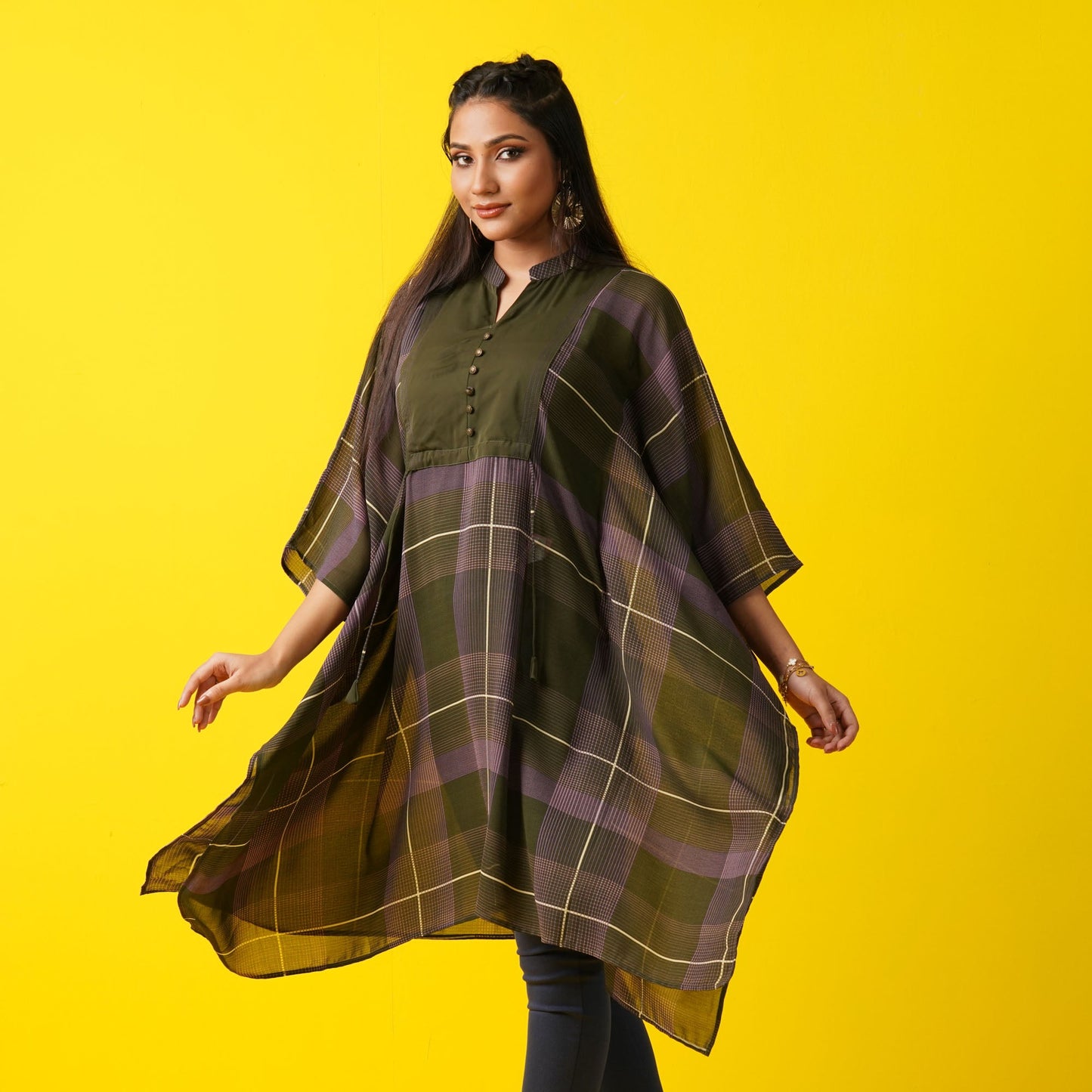 KAFTAN-WHITE CHECK