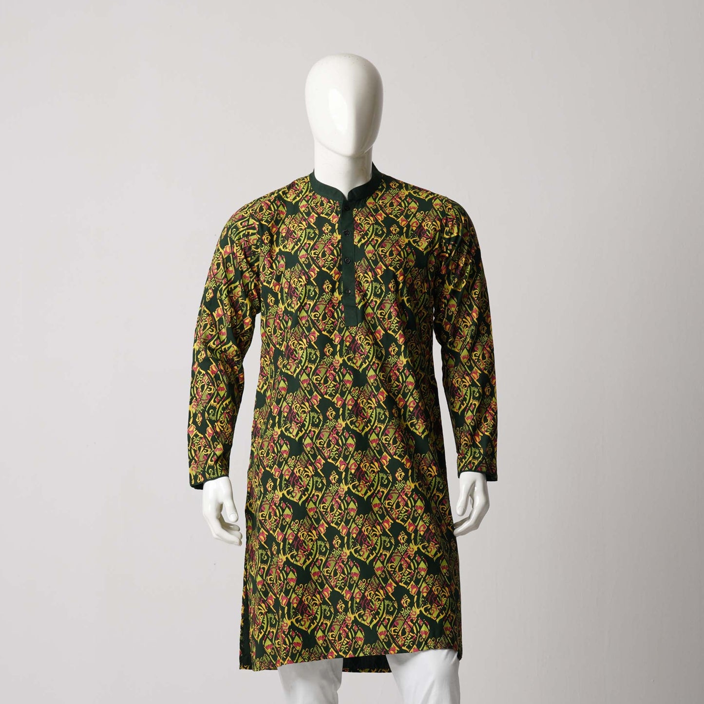 MENS PANJABI-BOTTLE GREEN
