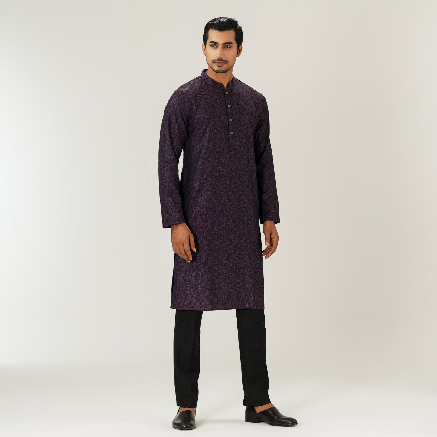 Mens Basic Maroon Panjabi