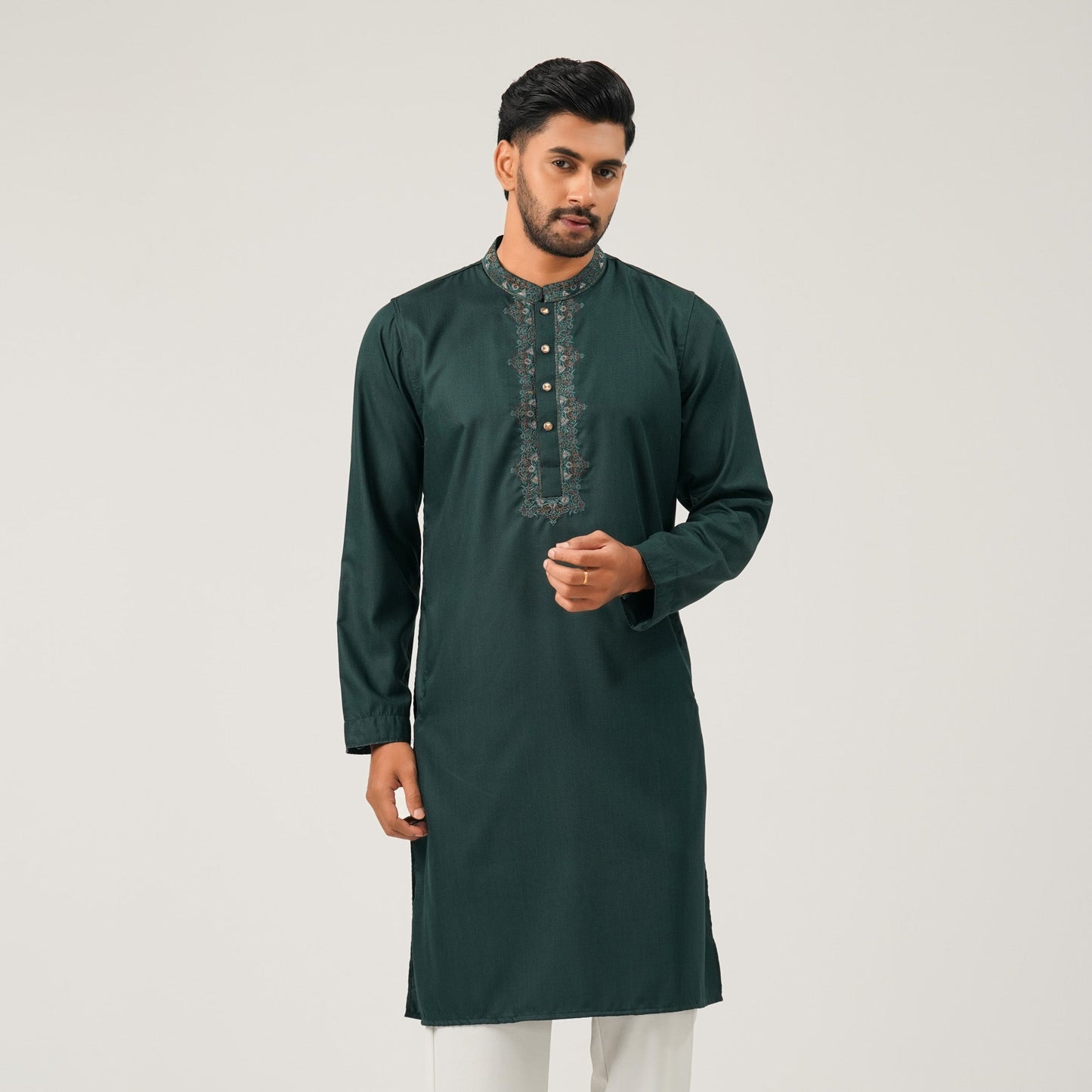 Mens Dark Green Panjabi