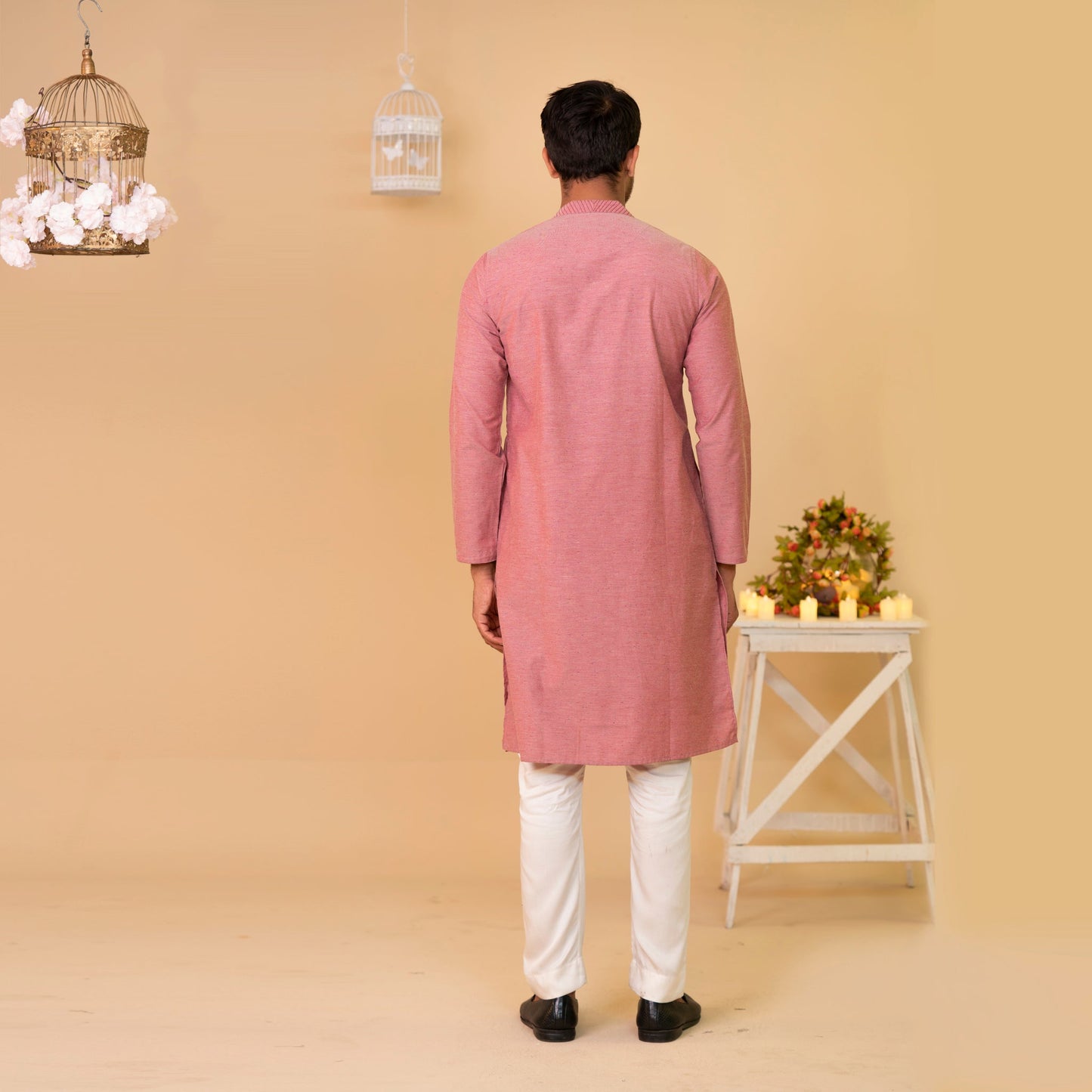 Men's Red Embroidery Panjabi