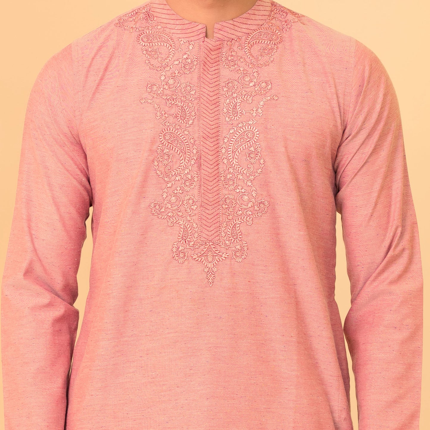 Men's Red Embroidery Panjabi