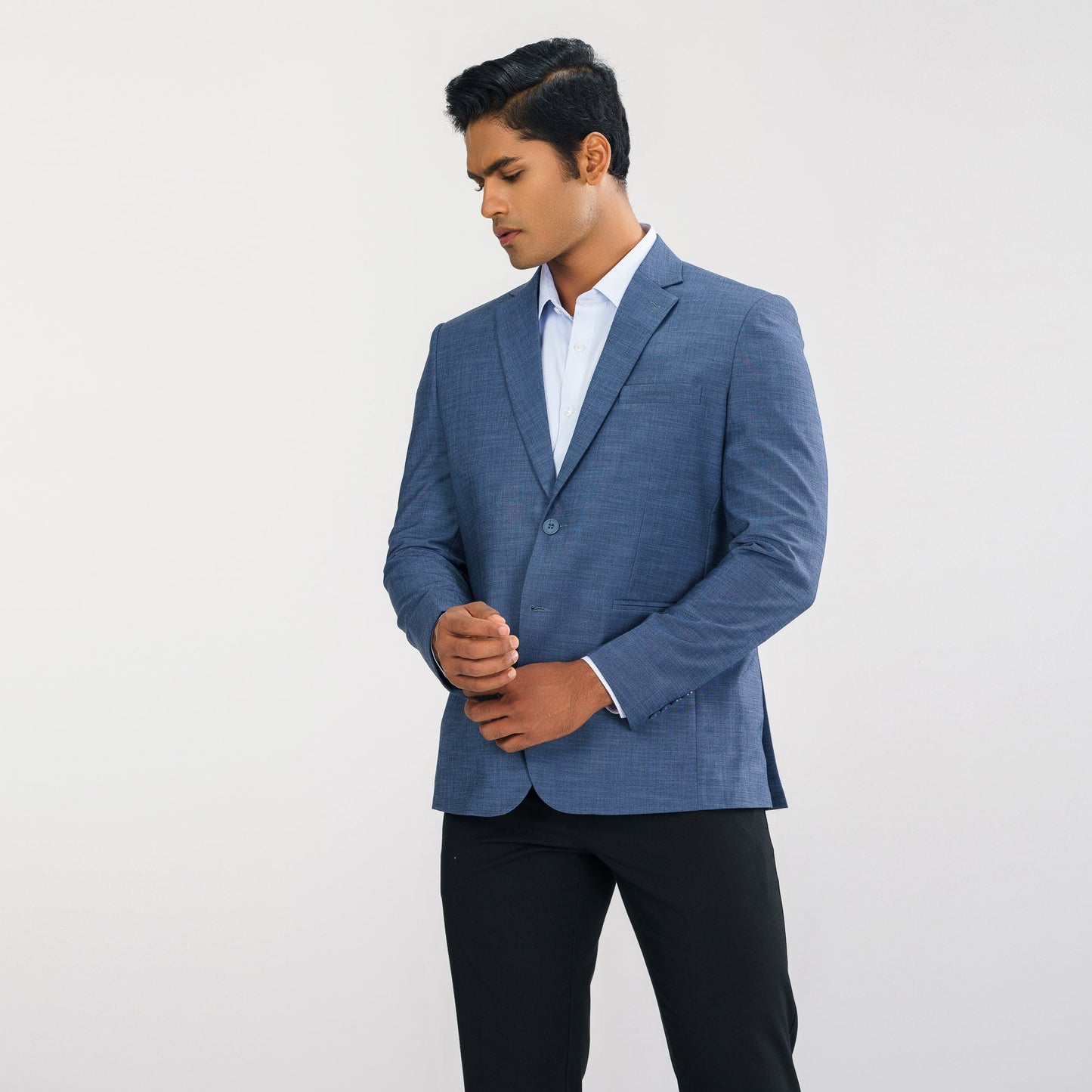 Men's Charcoal Blue Casual Blazer