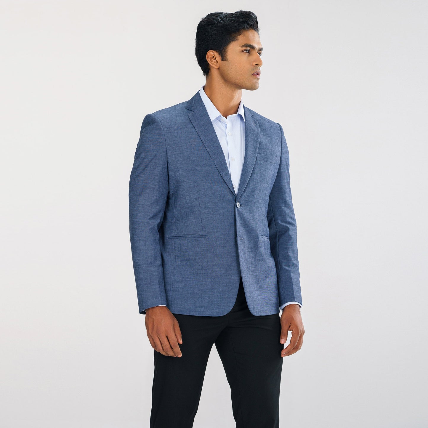 Men's Charcoal Blue Casual Blazer