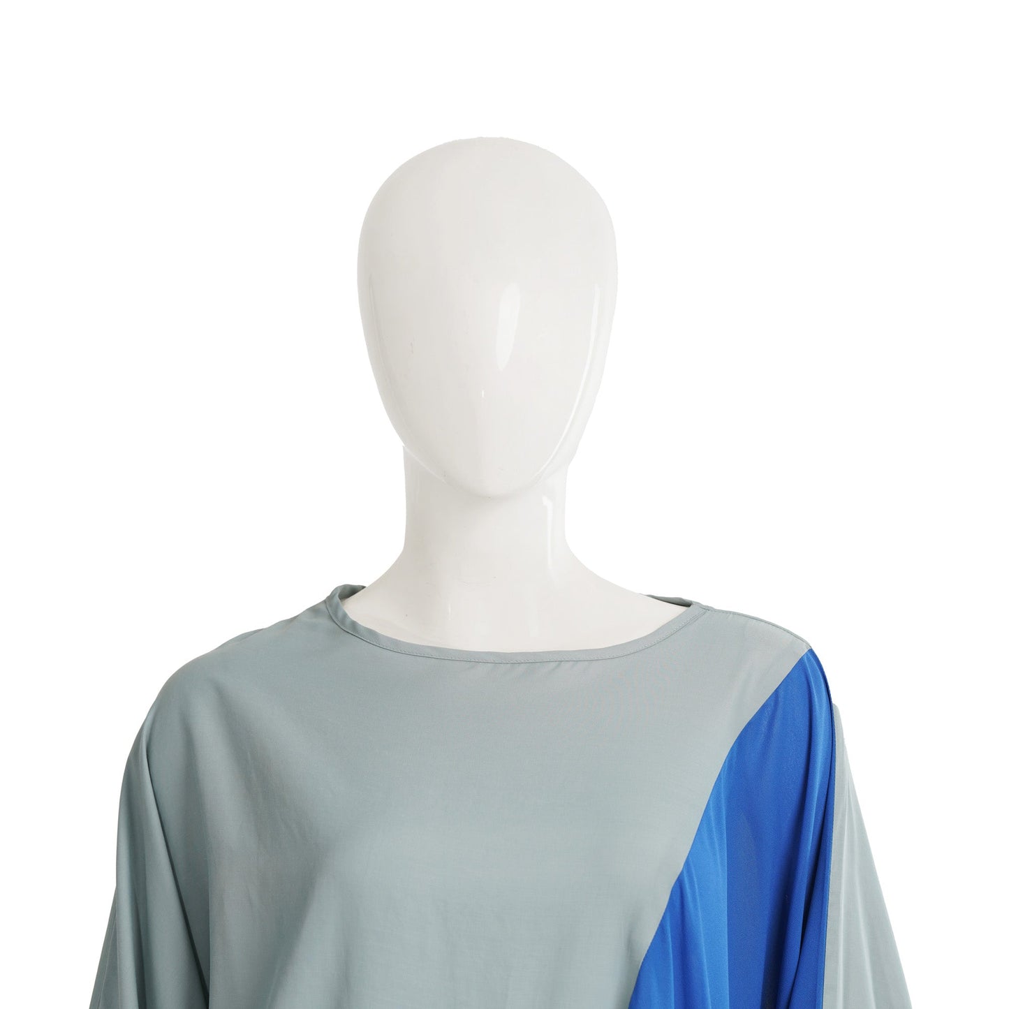 Womens Light Gray and Blue Boxy Top