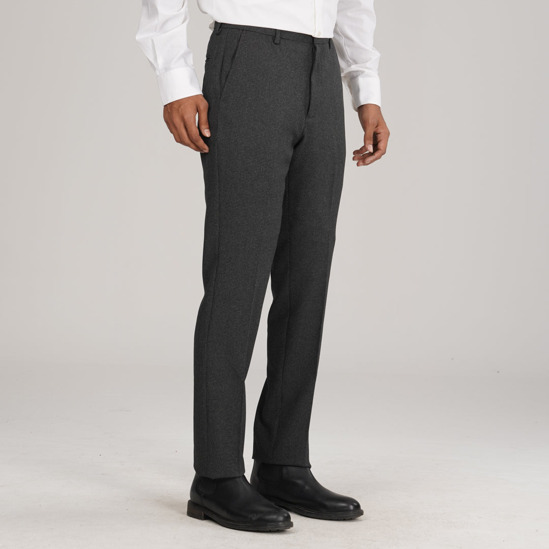 Mens Black Gray Formal Pant