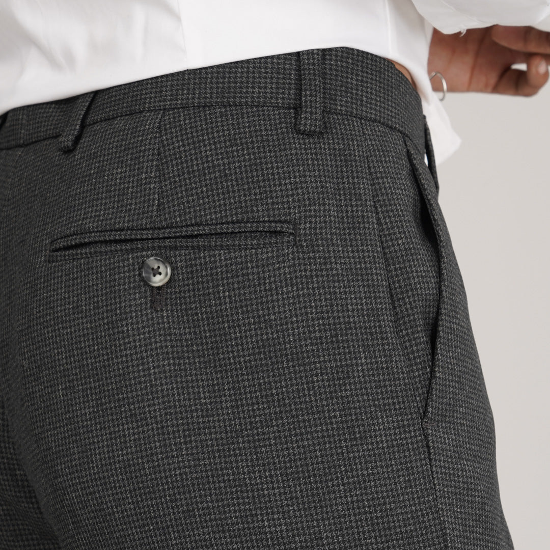 Mens Black Gray Formal Pant