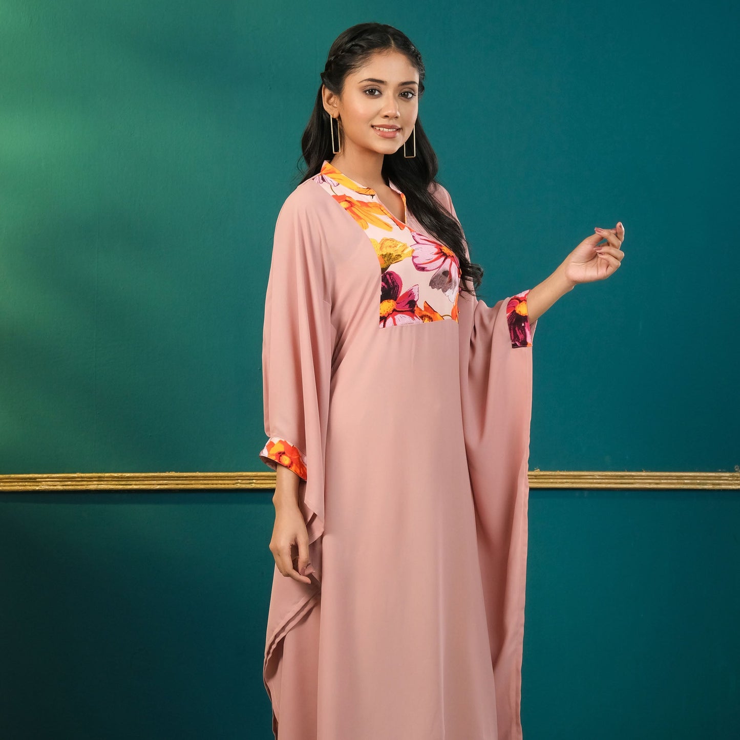 Women Pink Georgette Kaftan