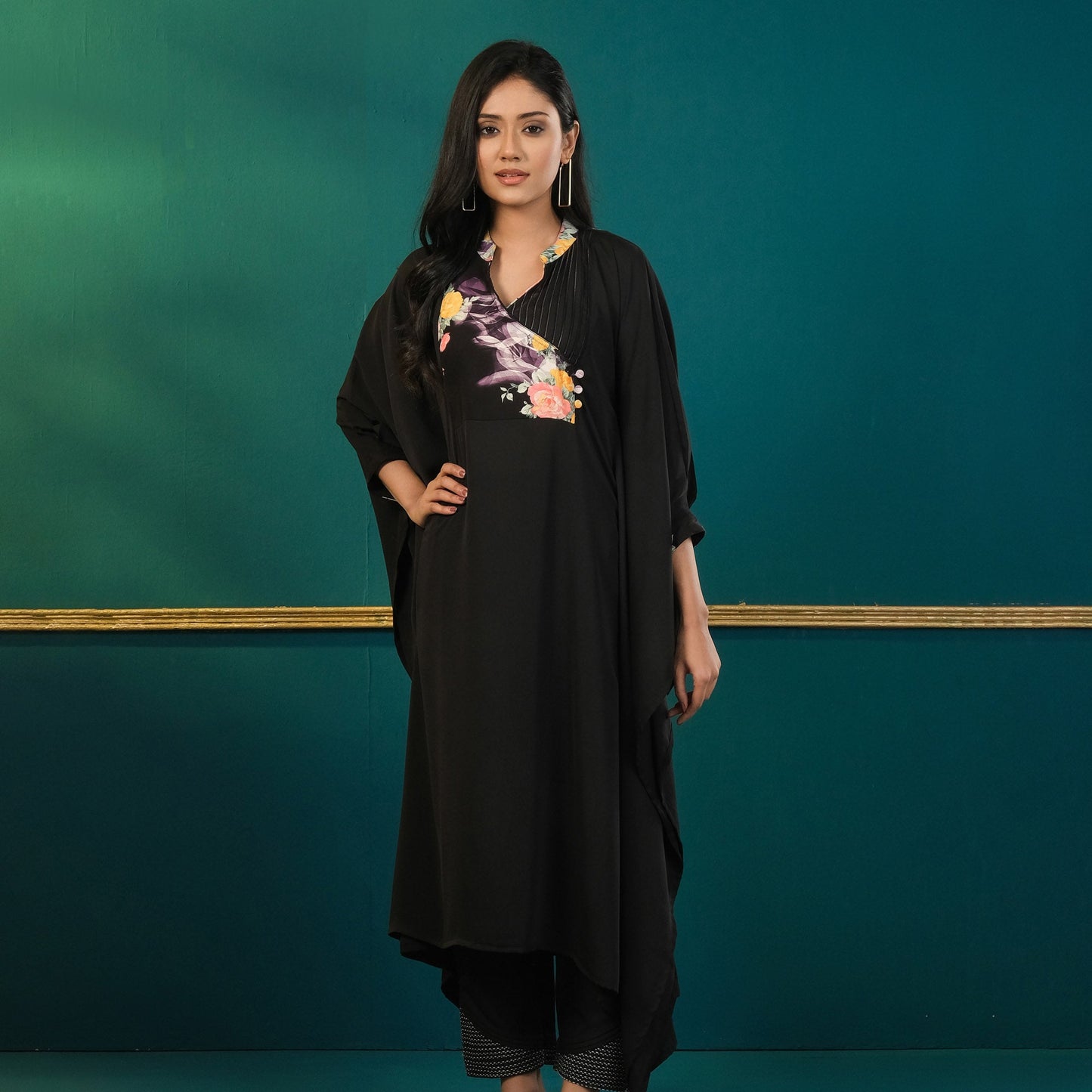 ETHNIC KAFTAN-BLACK