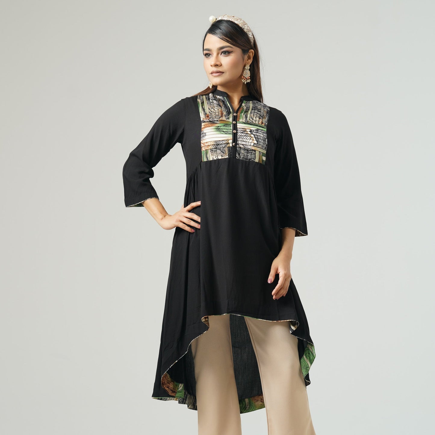 Womens Ethnic Black Kurti