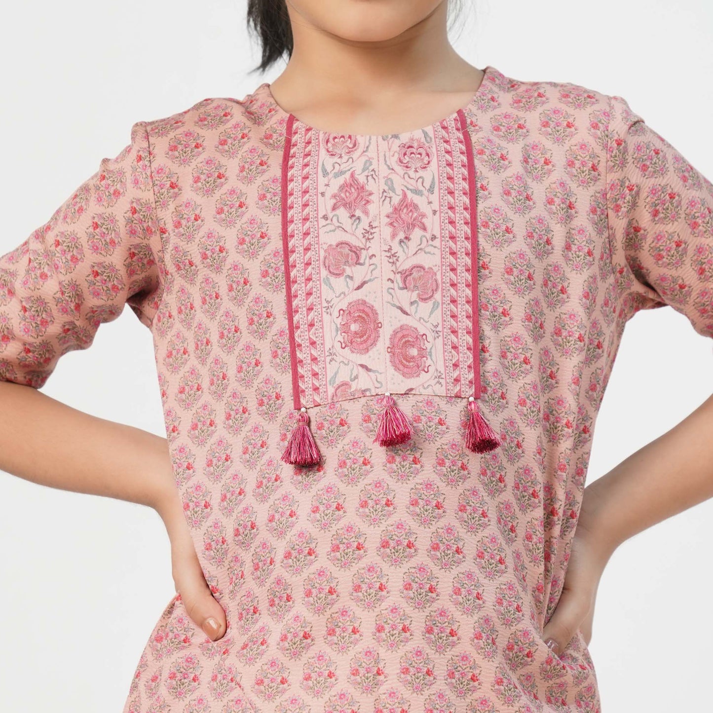 Girls Peach Pink Two Piece Set