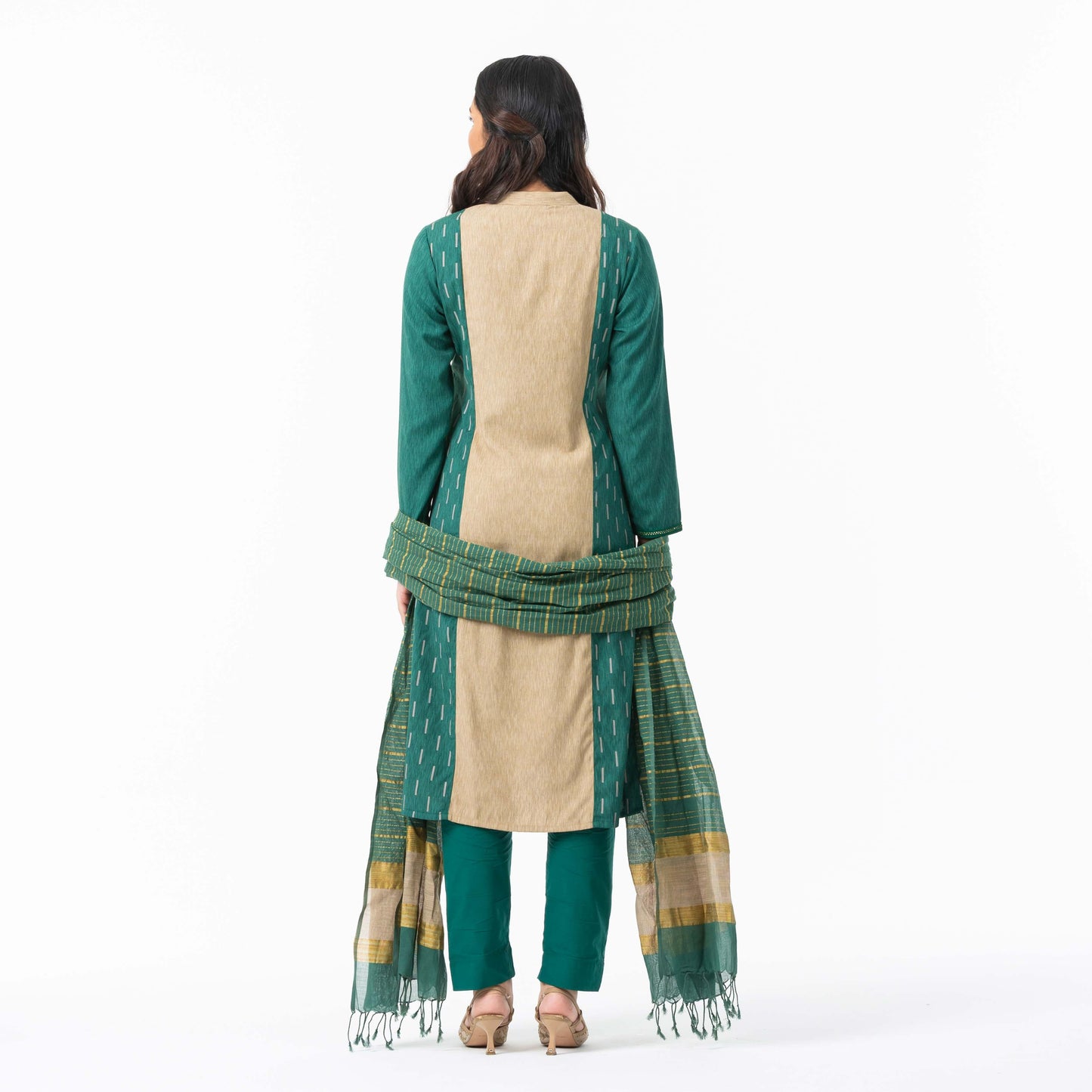 Womens Ethnic Green 3-Piece Set