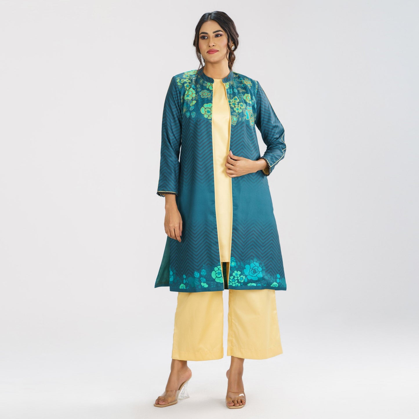 Women's Ethnic Mauve Three Piece