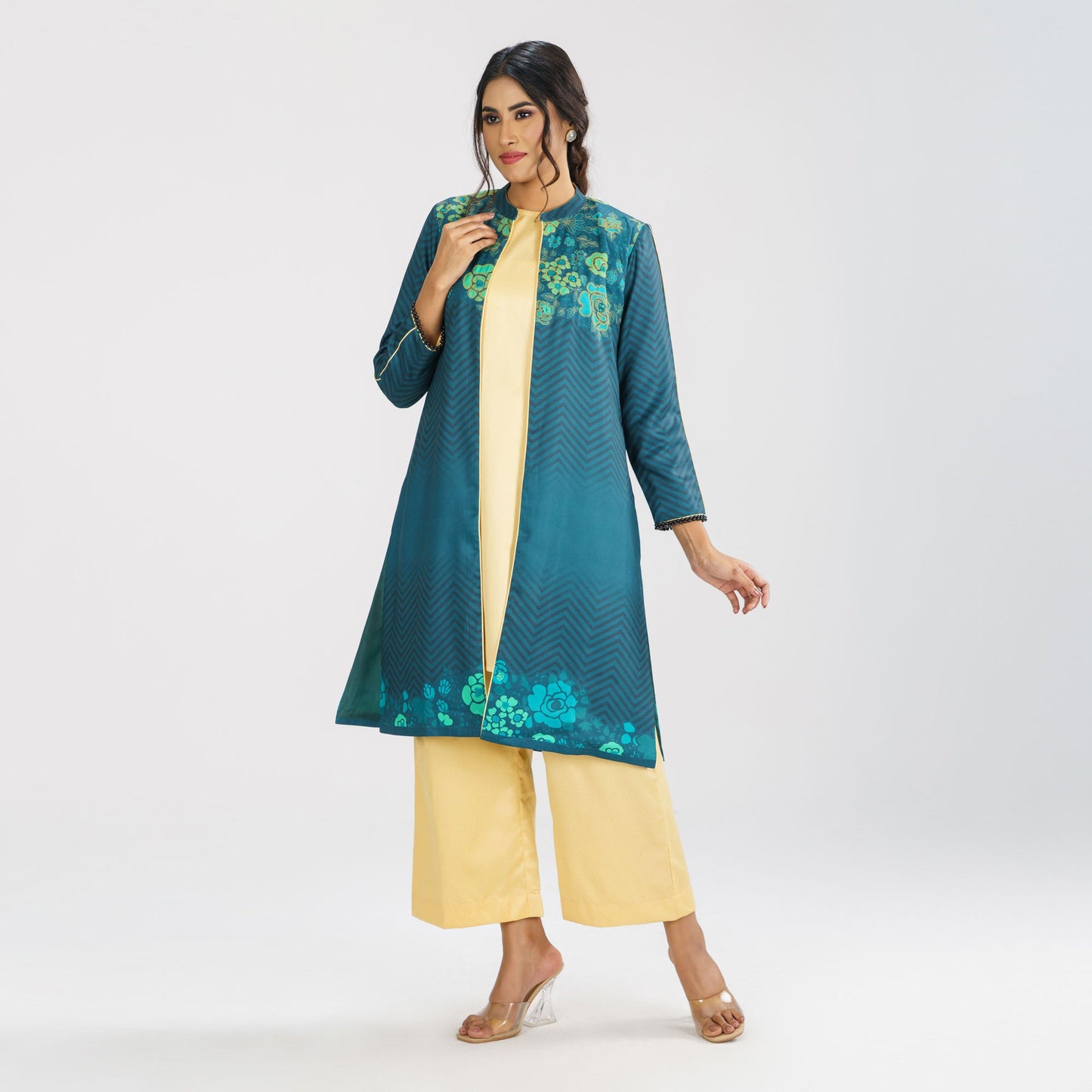 Women's Ethnic Mauve Three Piece