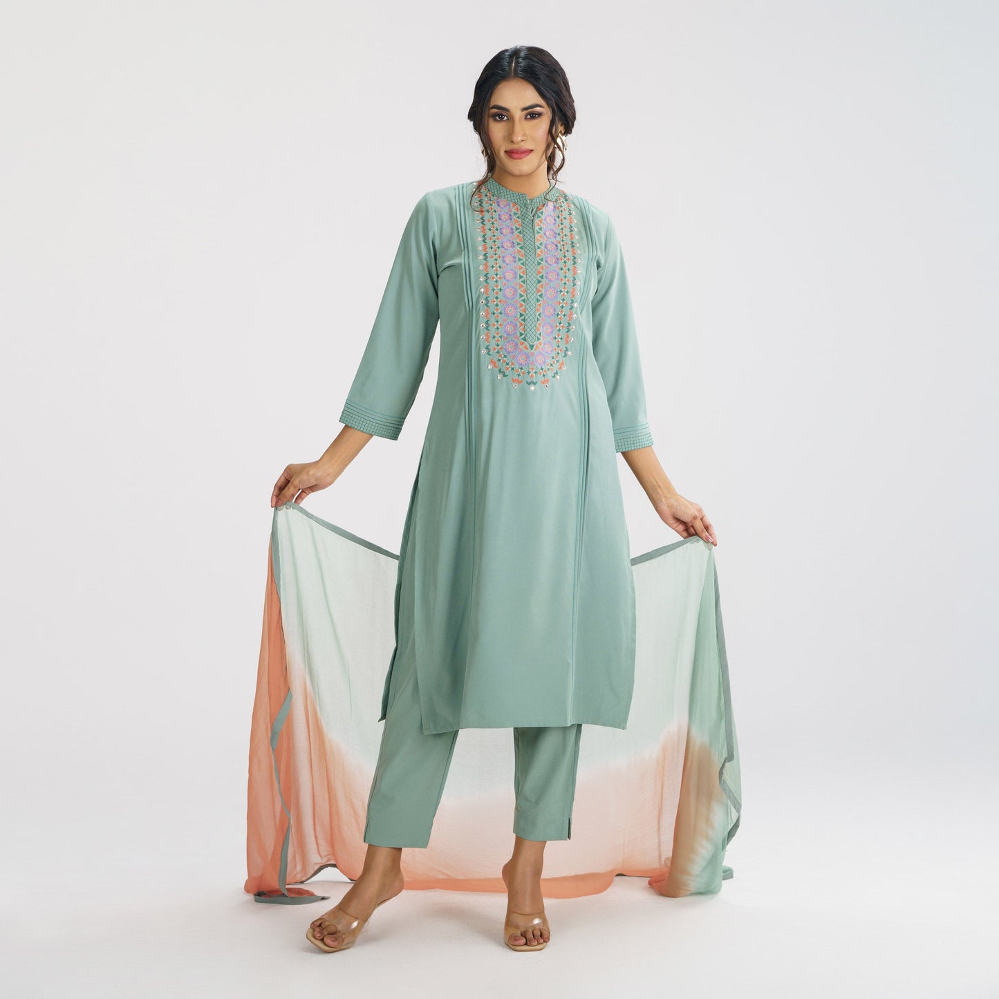 Womens Pistachio Green Three Pcs
