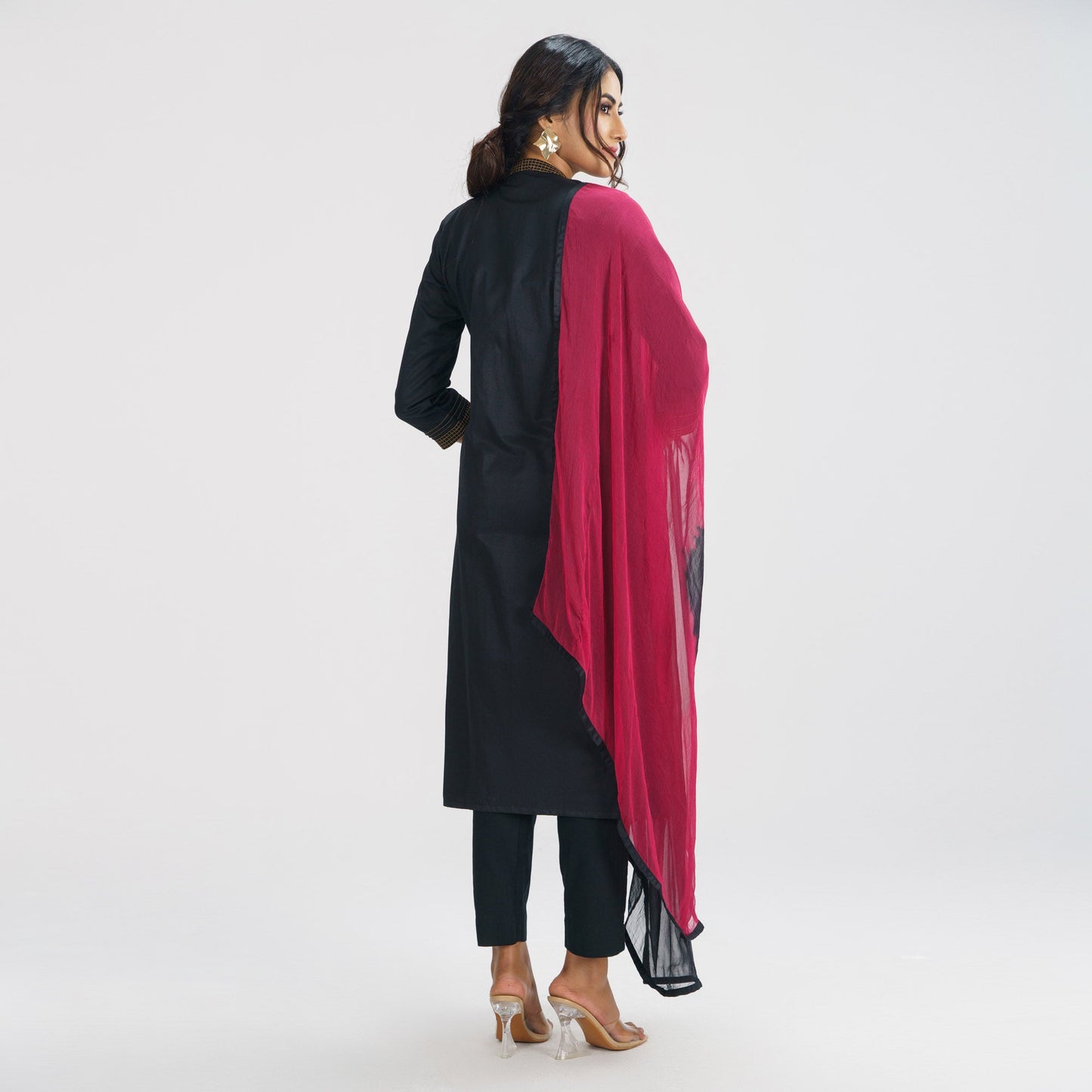 Womens Black Ethnic Three Pcs