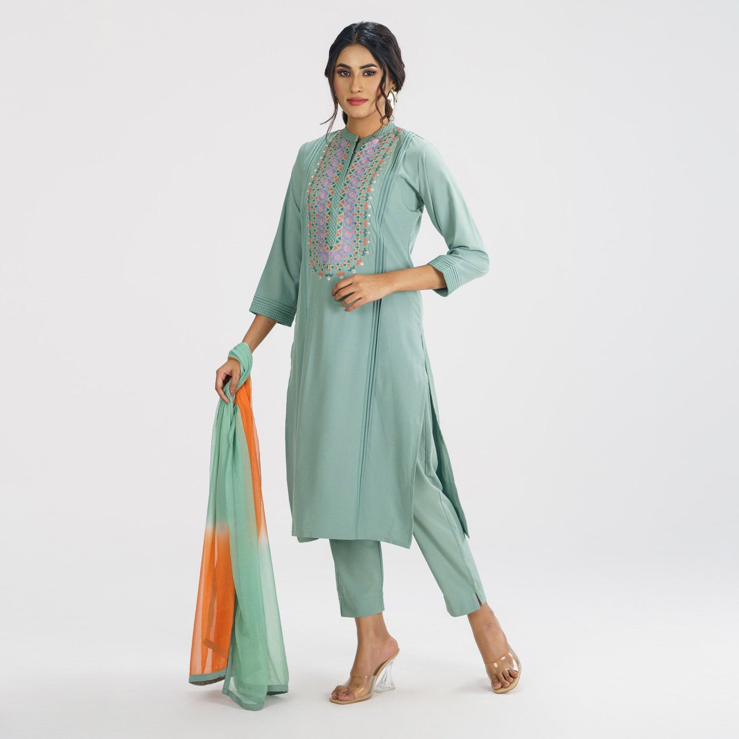Womens Pistachio Green Three Pcs