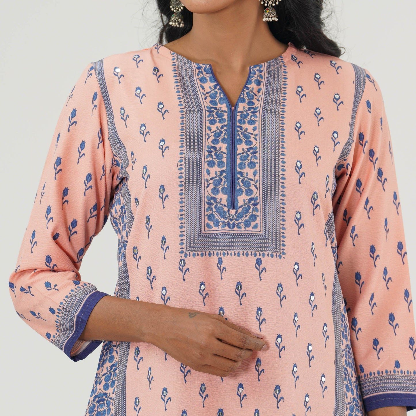 Womens Peach Blue Three Piece Set