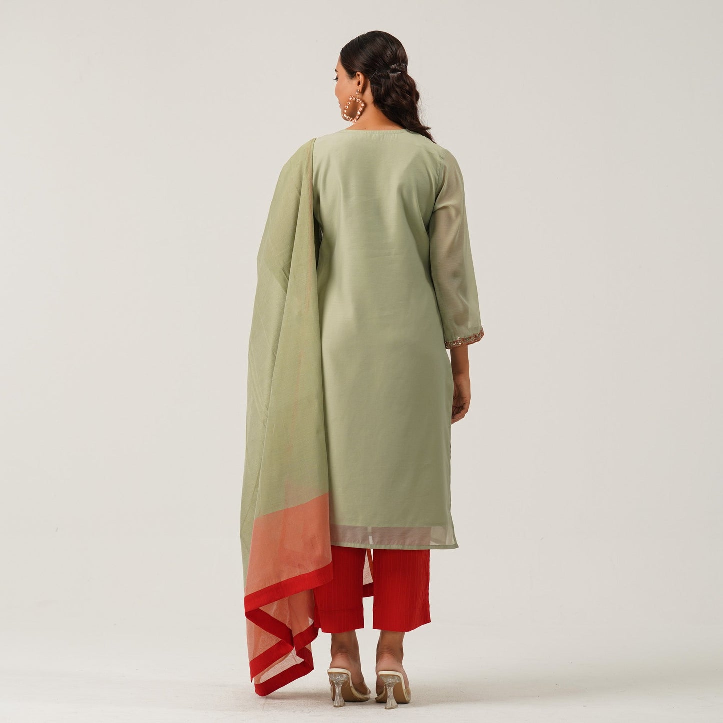 Women Green Ethnic Three Piece