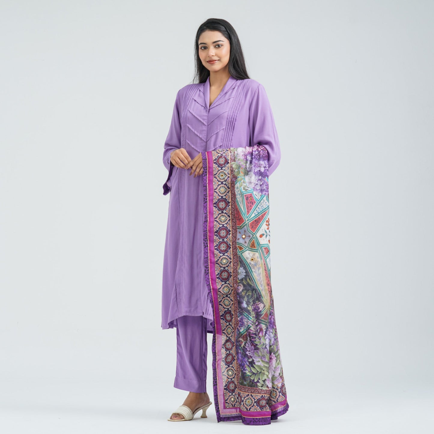 Women’s Lavender Viscose Three Piece Set