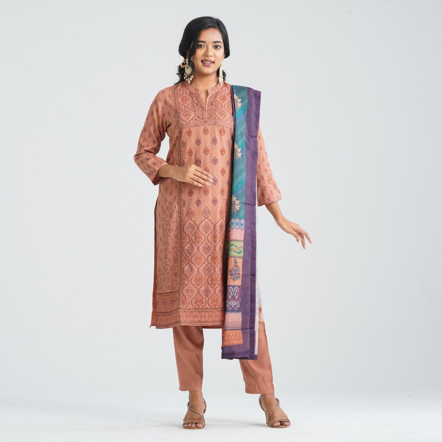 Women Blended Silk Three Piece Set