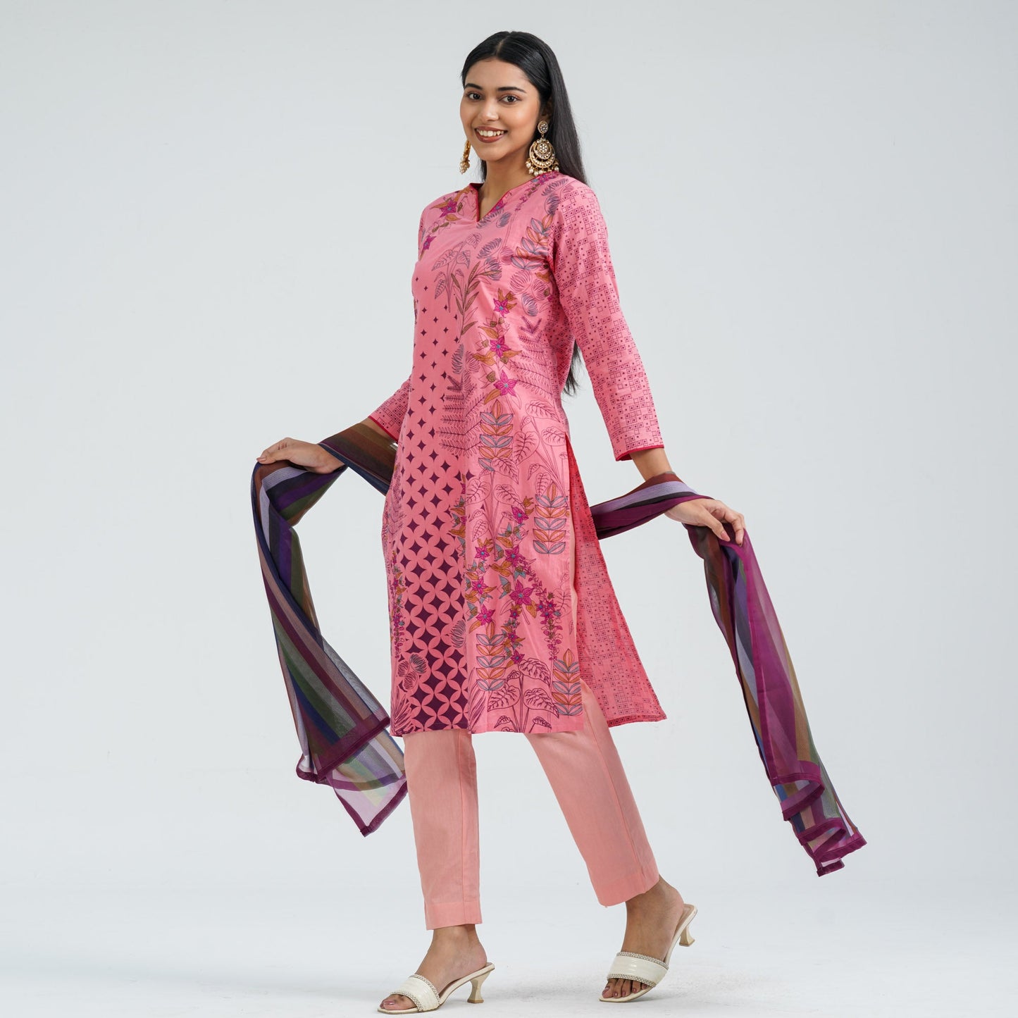 Women’s Cotton Embroidered Three Piece Set