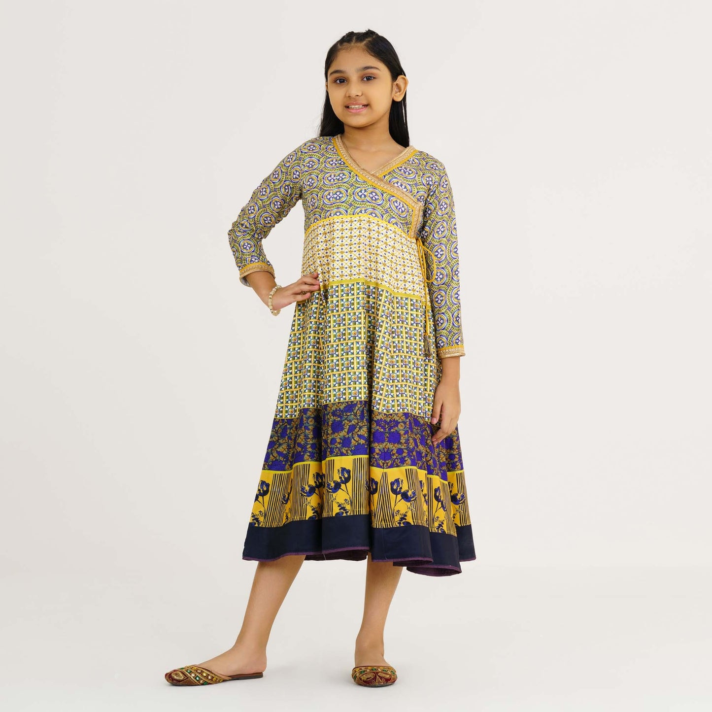 Girl's Yellow Ethnic Gown