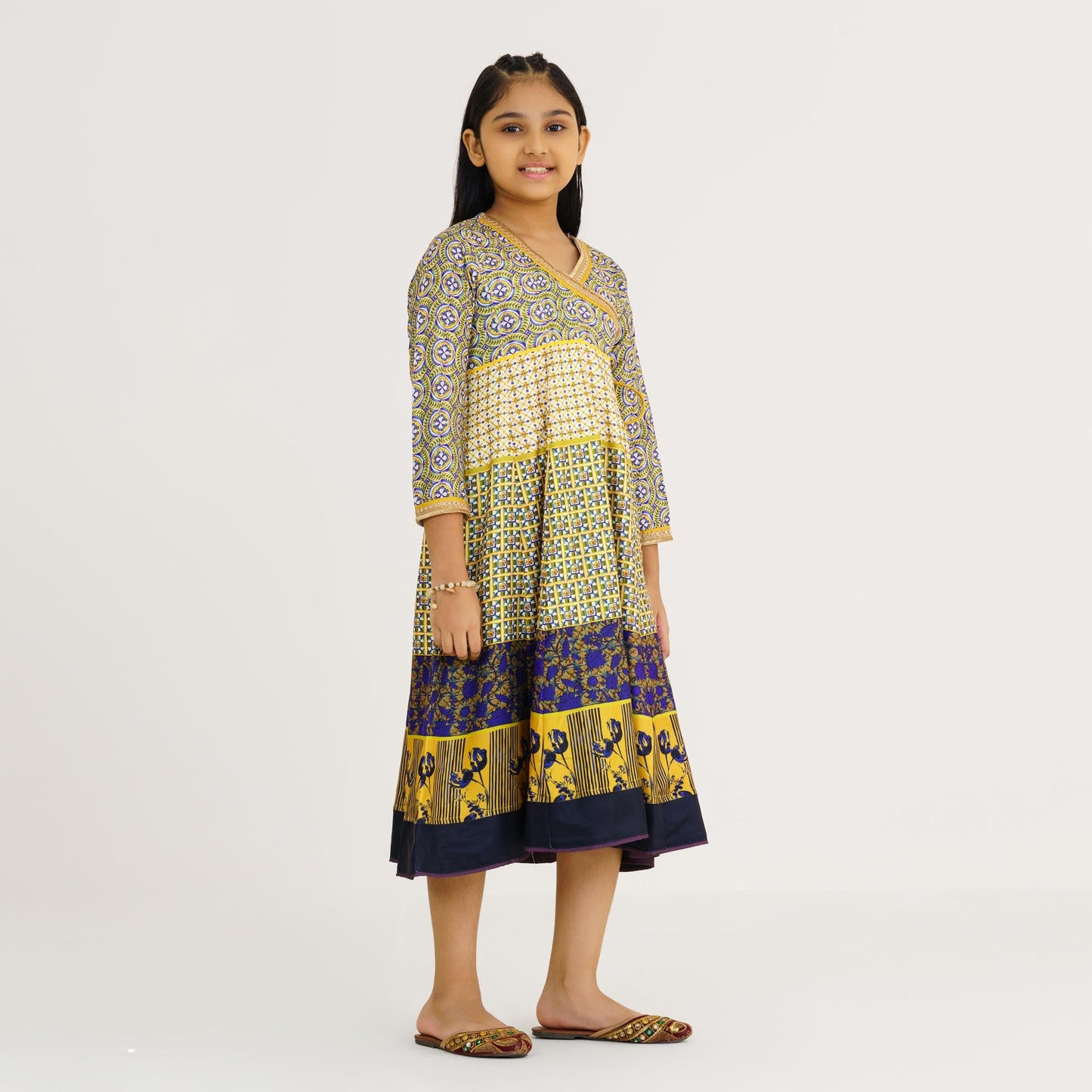 Girl's Yellow Ethnic Gown