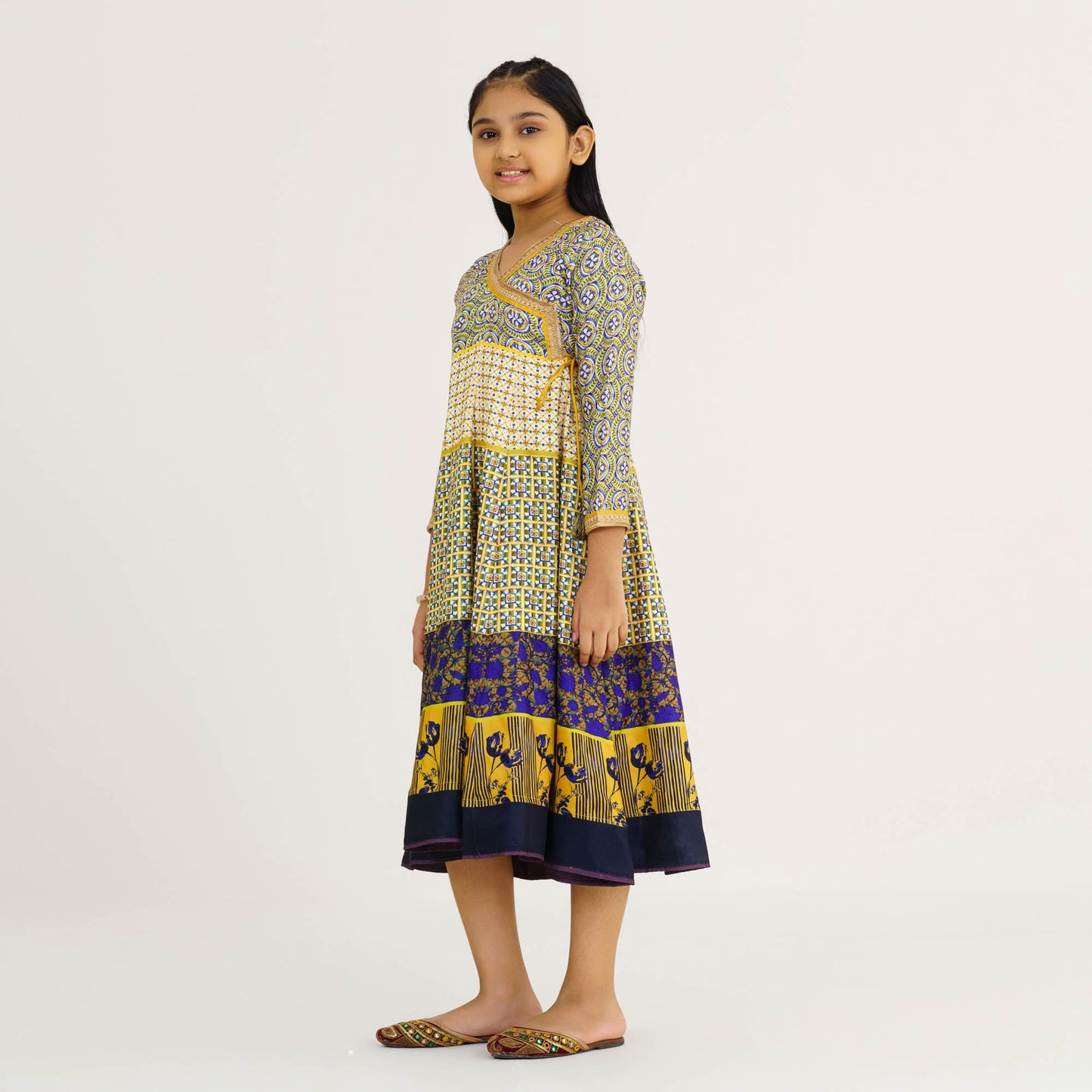 Girl's Yellow Ethnic Gown