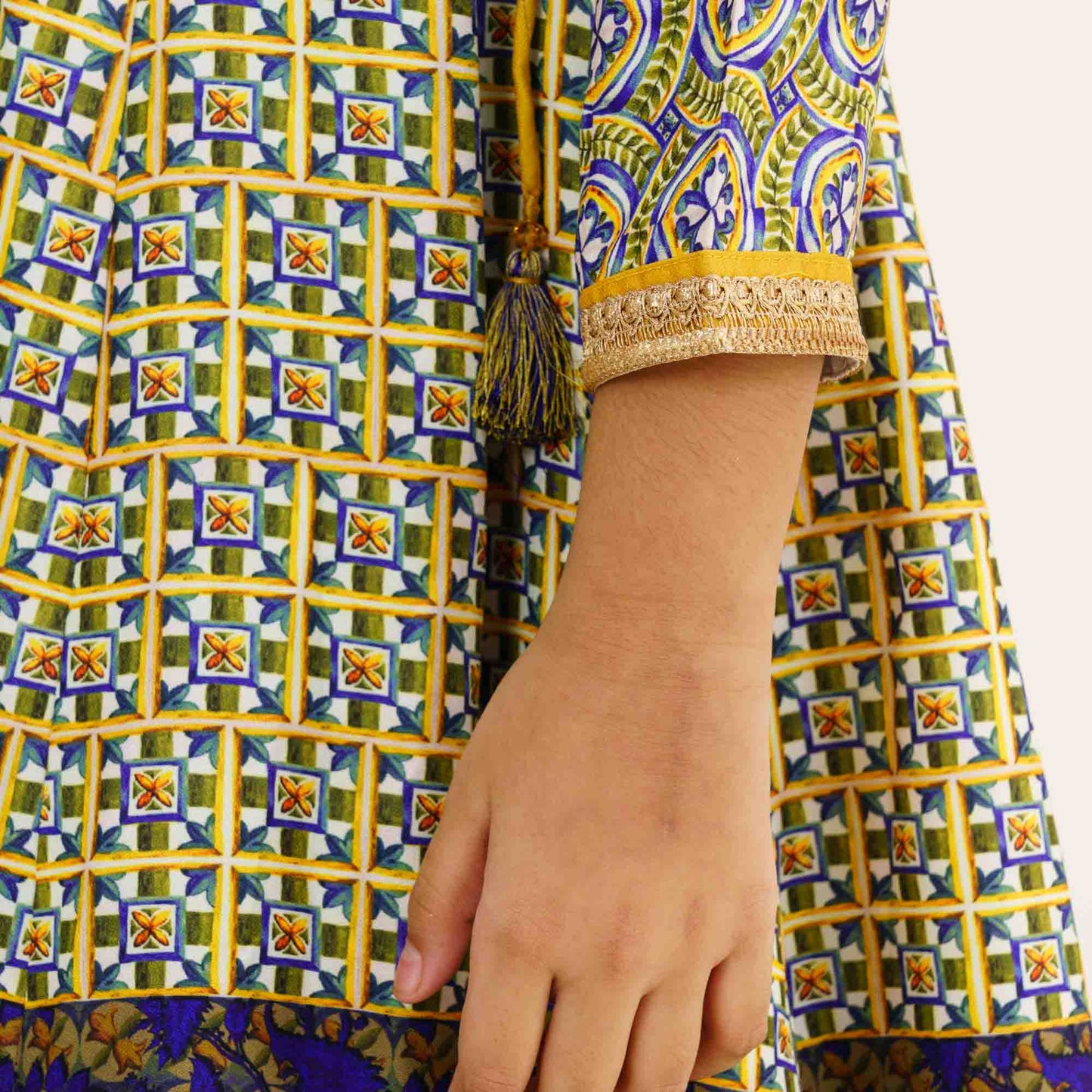 Girl's Yellow Ethnic Gown