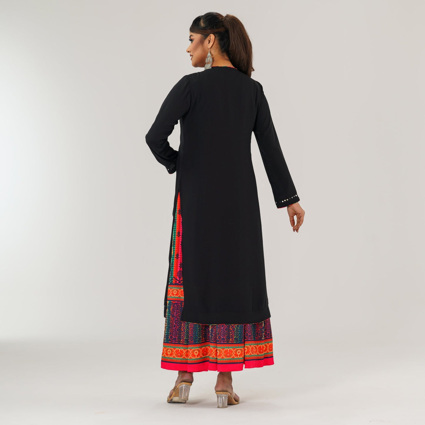 Womens Black Ethnic Gown