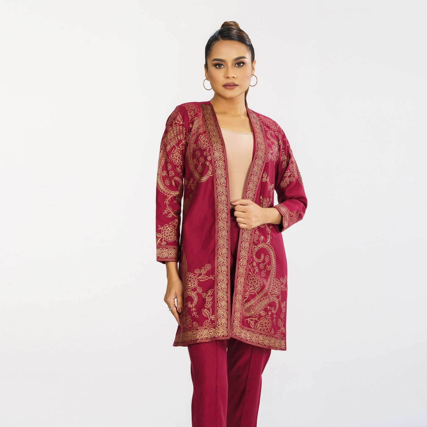 ETHNIC JACKET-MAROON