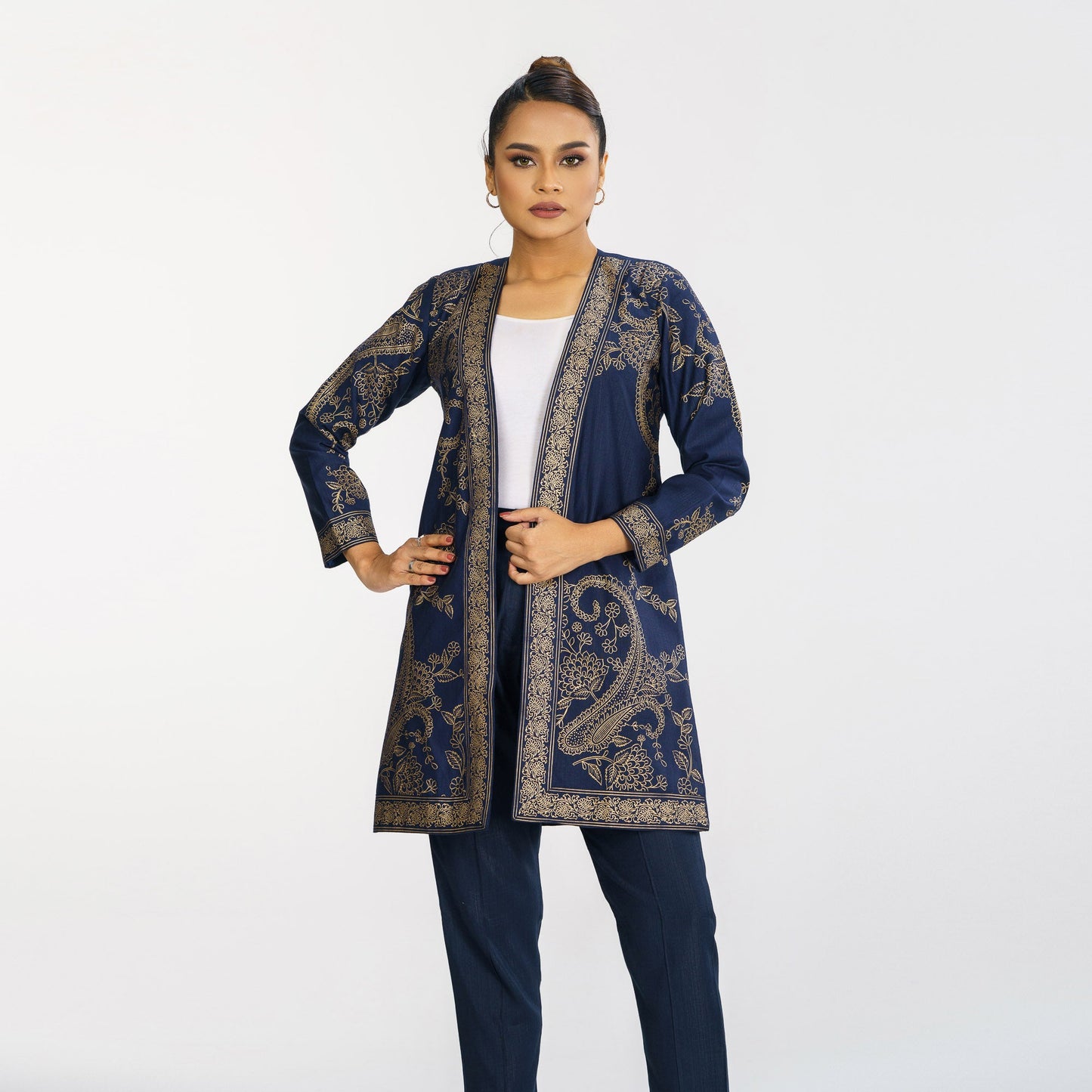 Womens Ethnic Navy Jacket