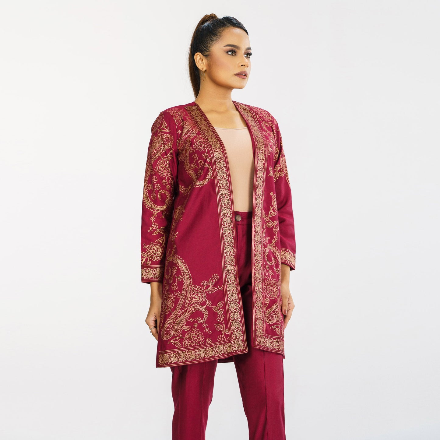 ETHNIC JACKET-MAROON