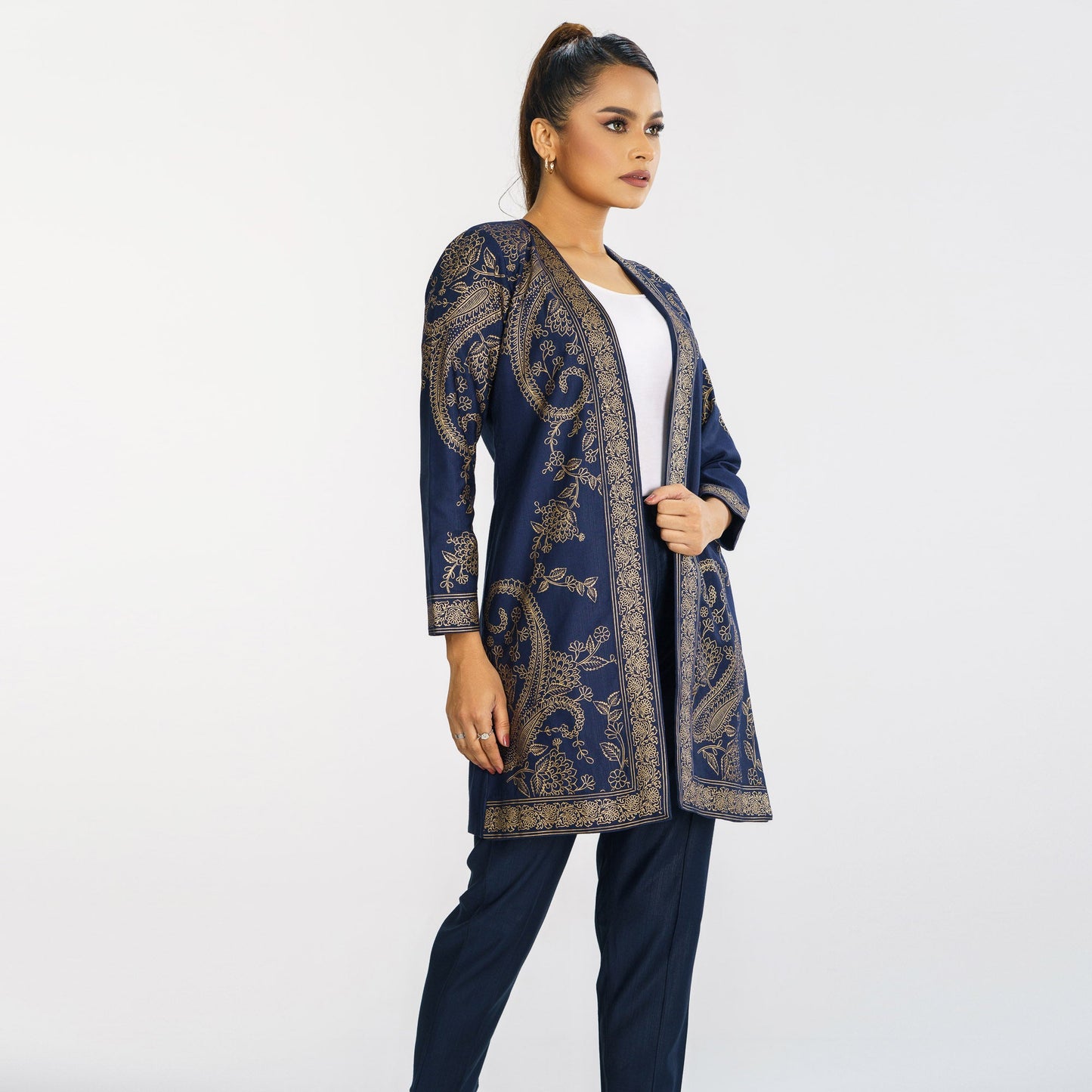 Womens Ethnic Navy Jacket