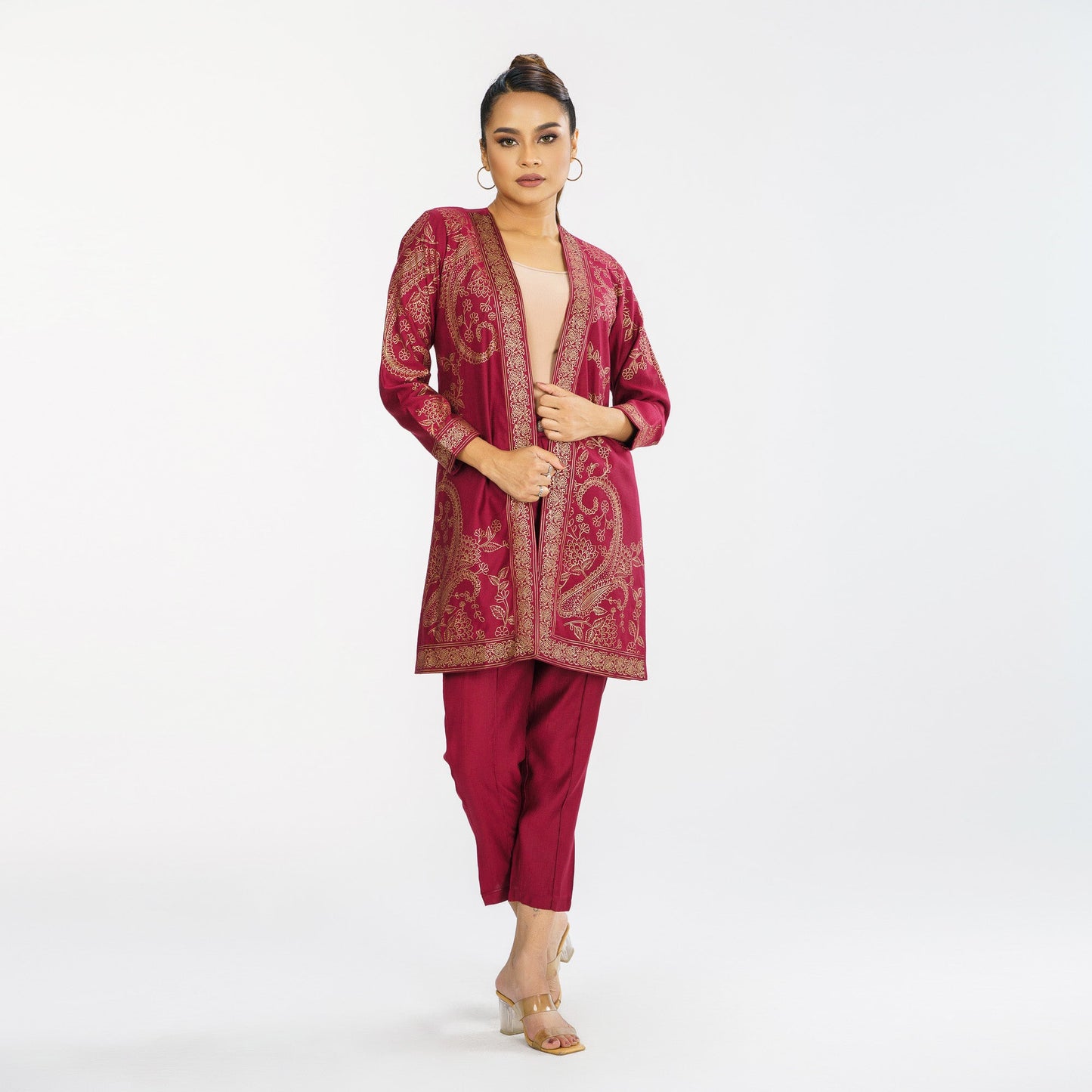 ETHNIC JACKET-MAROON