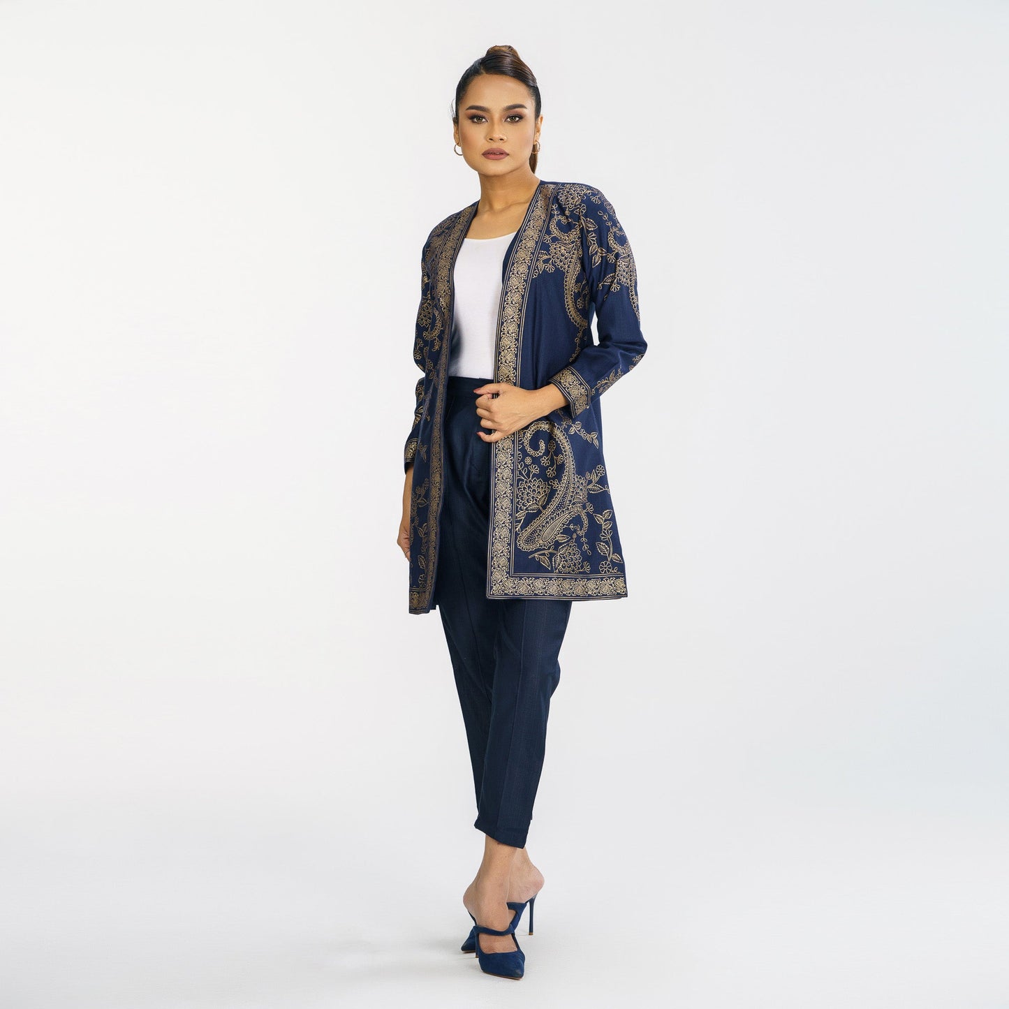 Womens Ethnic Navy Jacket