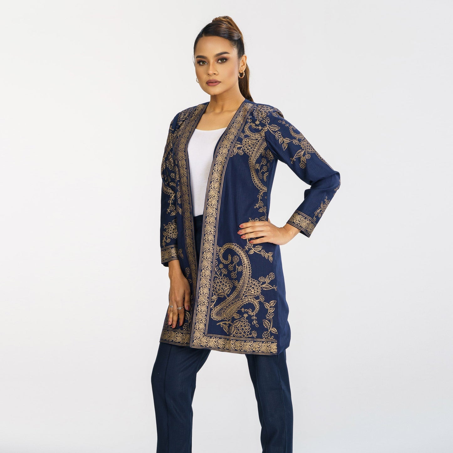 Womens Ethnic Navy Jacket