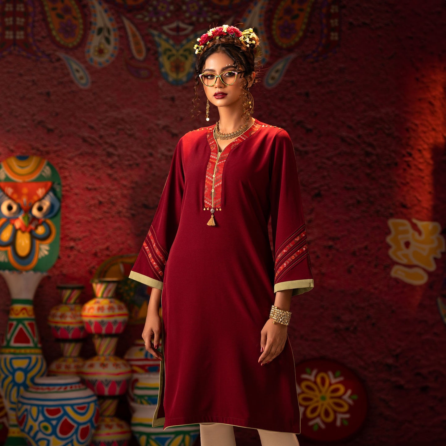 Womens Red Kurti