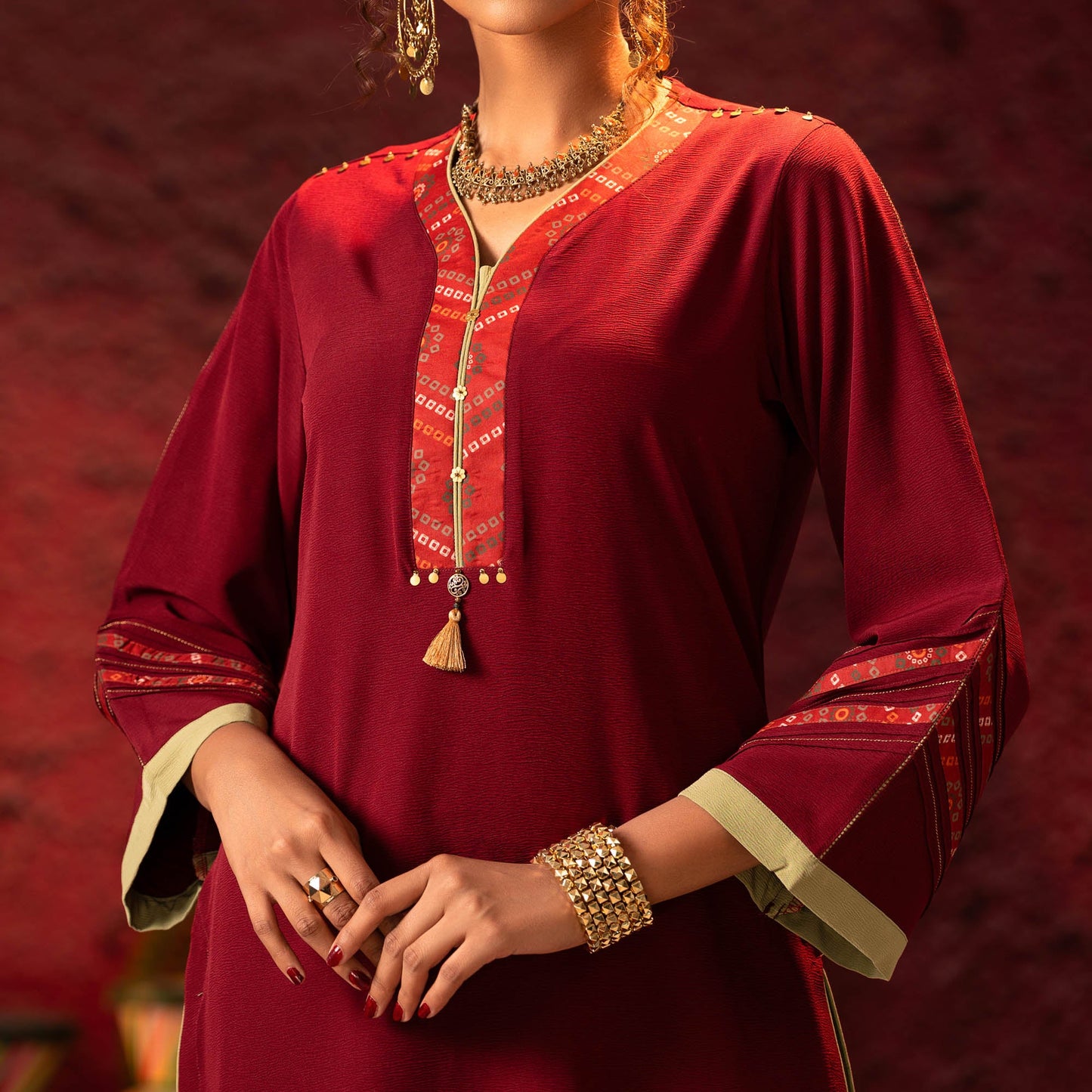 Womens Red Kurti